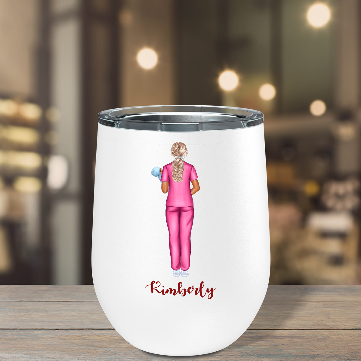 Personalized Pediatric Nurse 12oz Nurse Wine Tumbler
