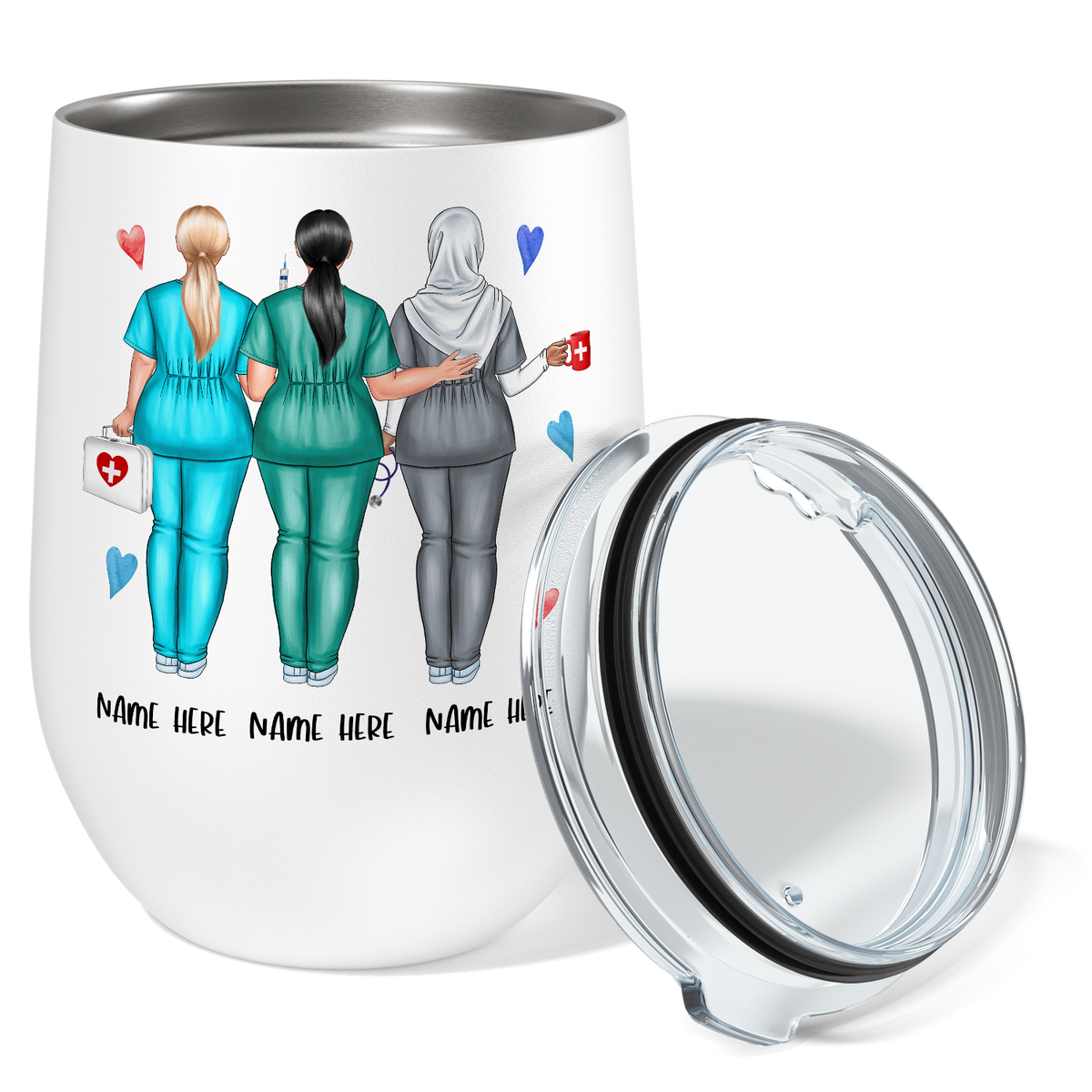 Personalized Chance Made Us Colleagues 12oz Nurse Wine Tumbler