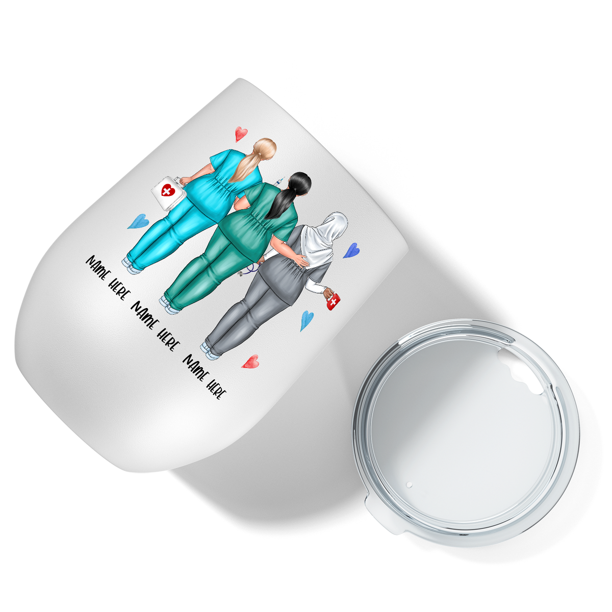 Personalized Chance Made Us Colleagues 12oz Nurse Wine Tumbler