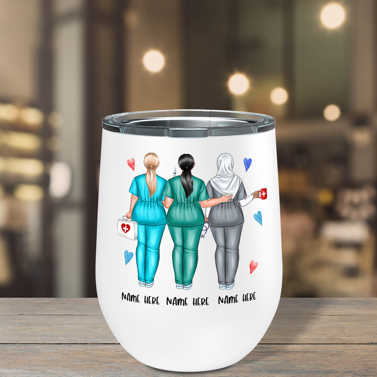 Personalized Chance Made Us Colleagues 12oz Nurse Wine Tumbler