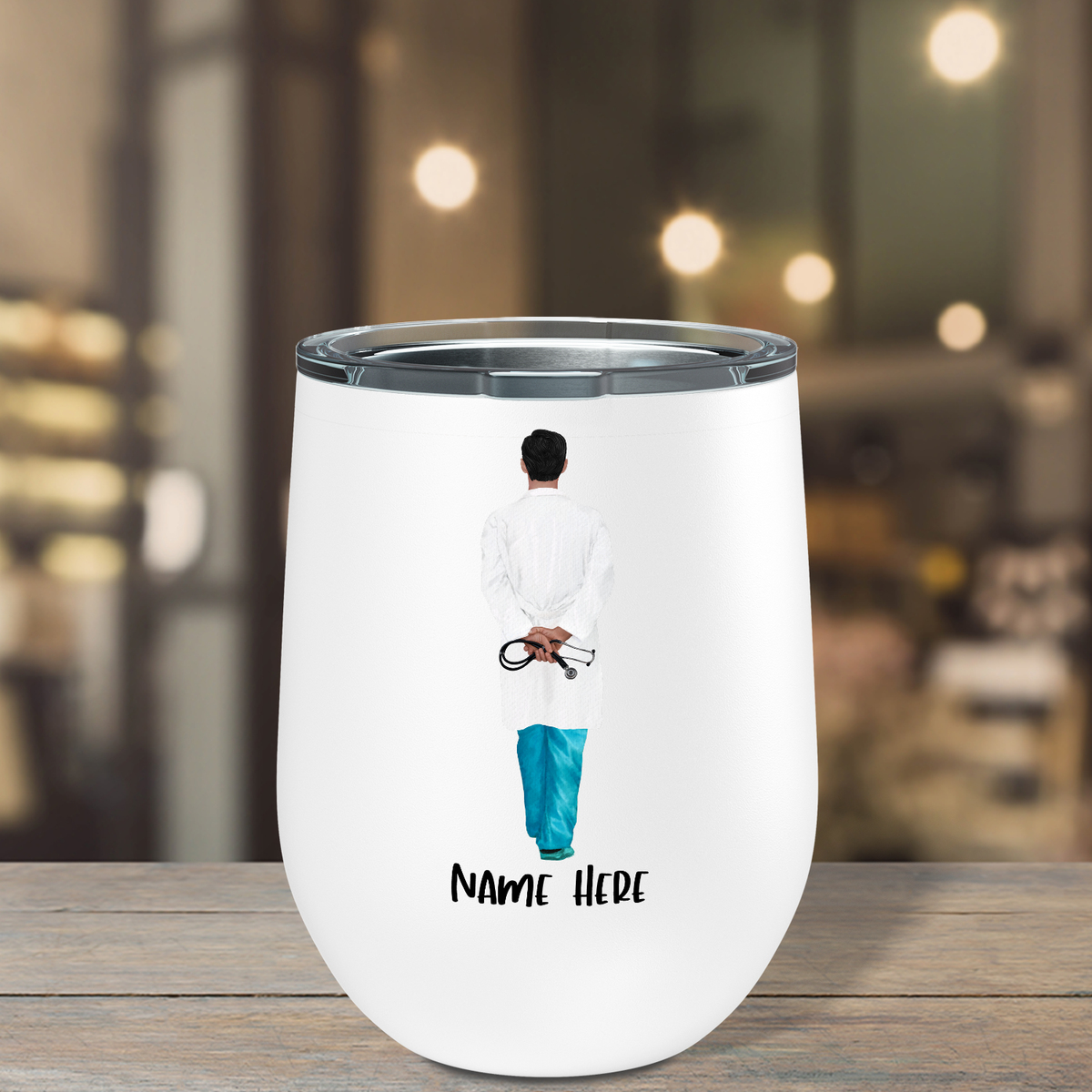Personalized Not All Angels Have Wings Some Have Stethoscopes 12oz Wine Tumbler