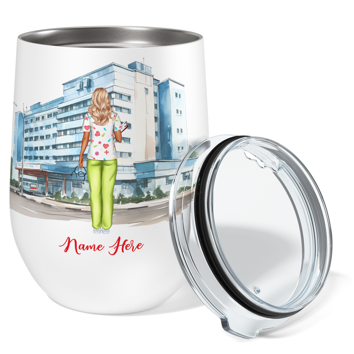 Personalized But Did You Die #NurseLife 12oz Nurse Wine Tumbler