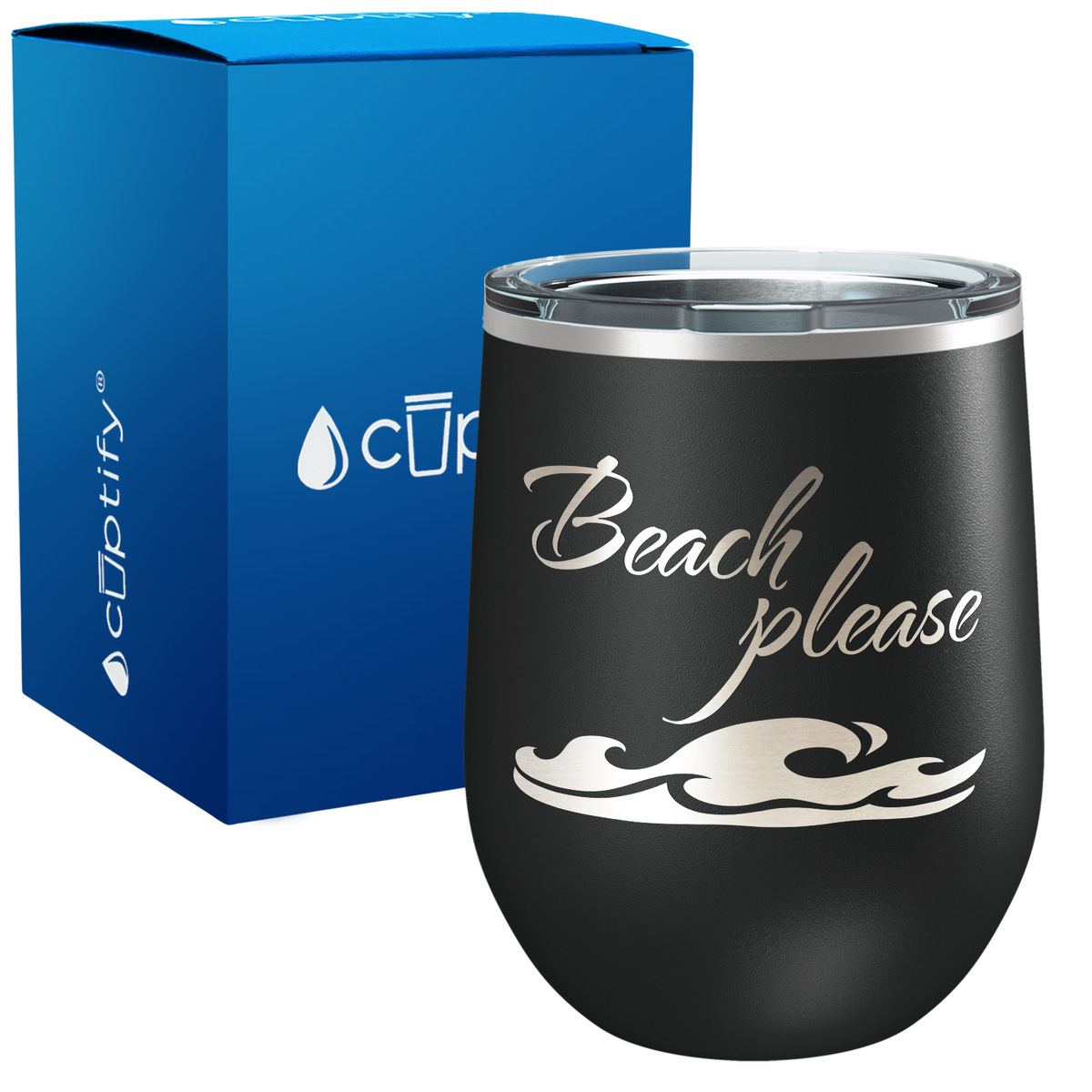 Beach Please 12oz Beach Wine Tumbler
