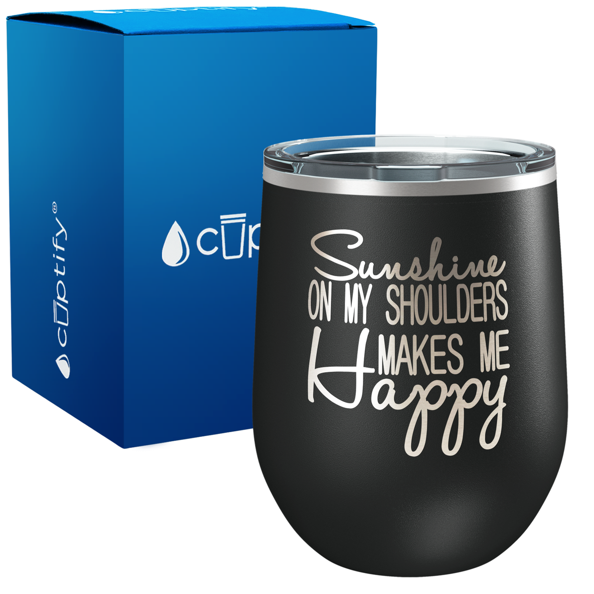 Sunshine on my Shoulders 12oz Beach Wine Tumbler