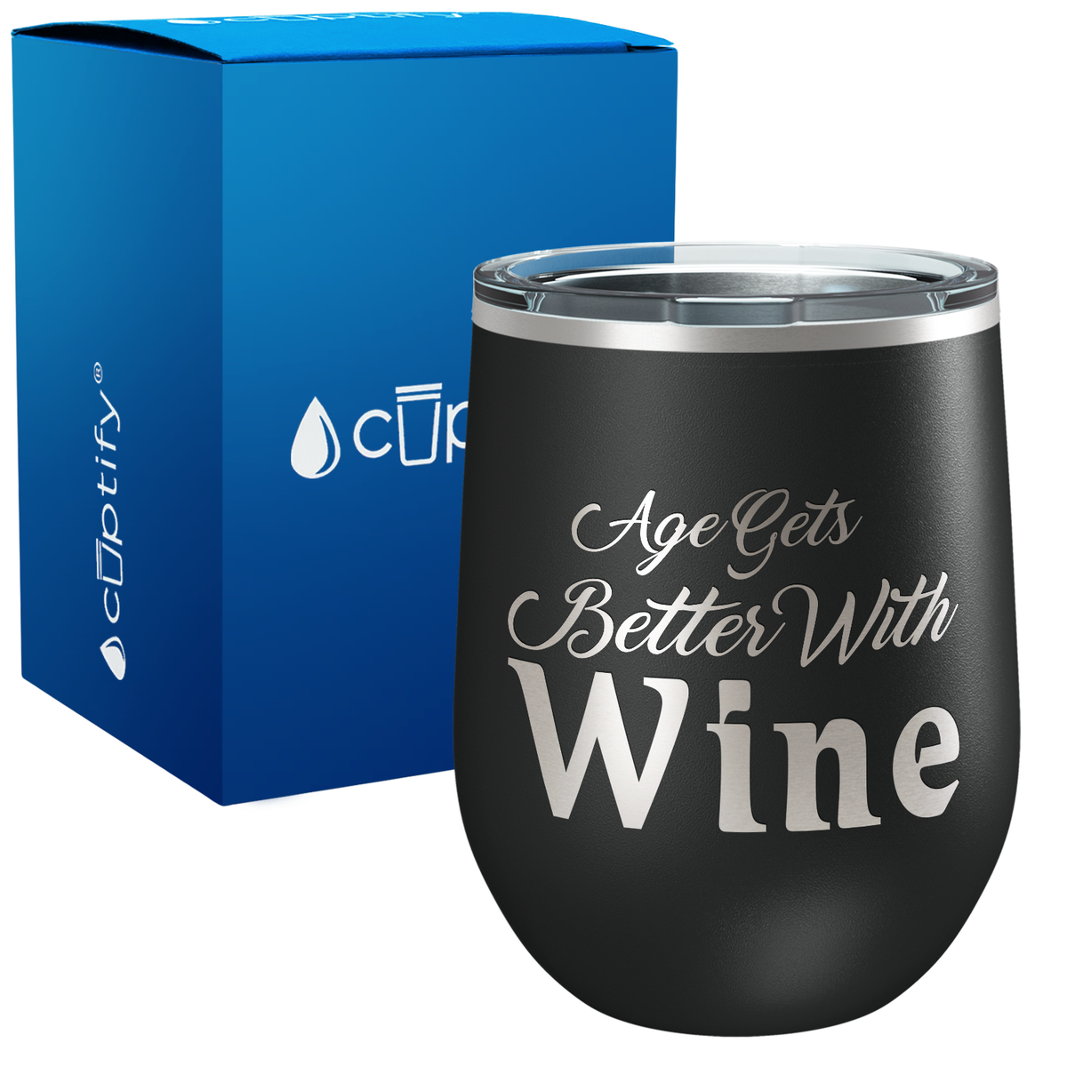 Age Gets Better with Wine 12oz Birthday Wine Tumbler