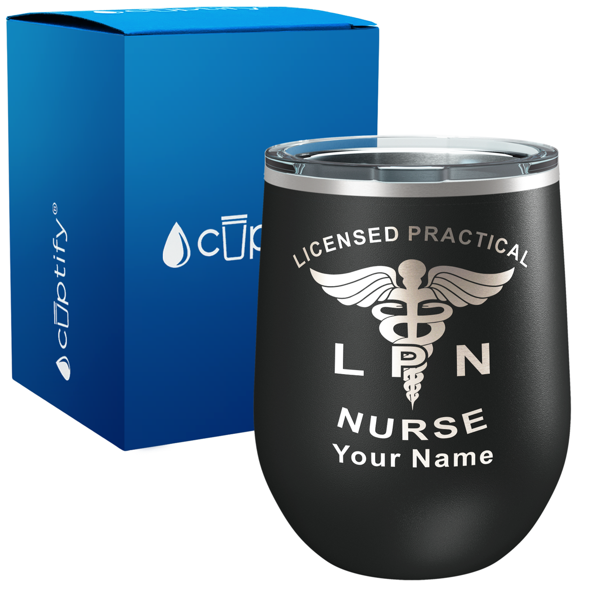Personalized LPN Licensed Practical Nurse 12oz Medical Wine Tumbler