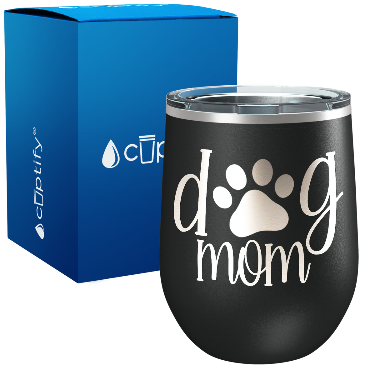 Dog Mom Paw 12oz Dog Wine Tumbler
