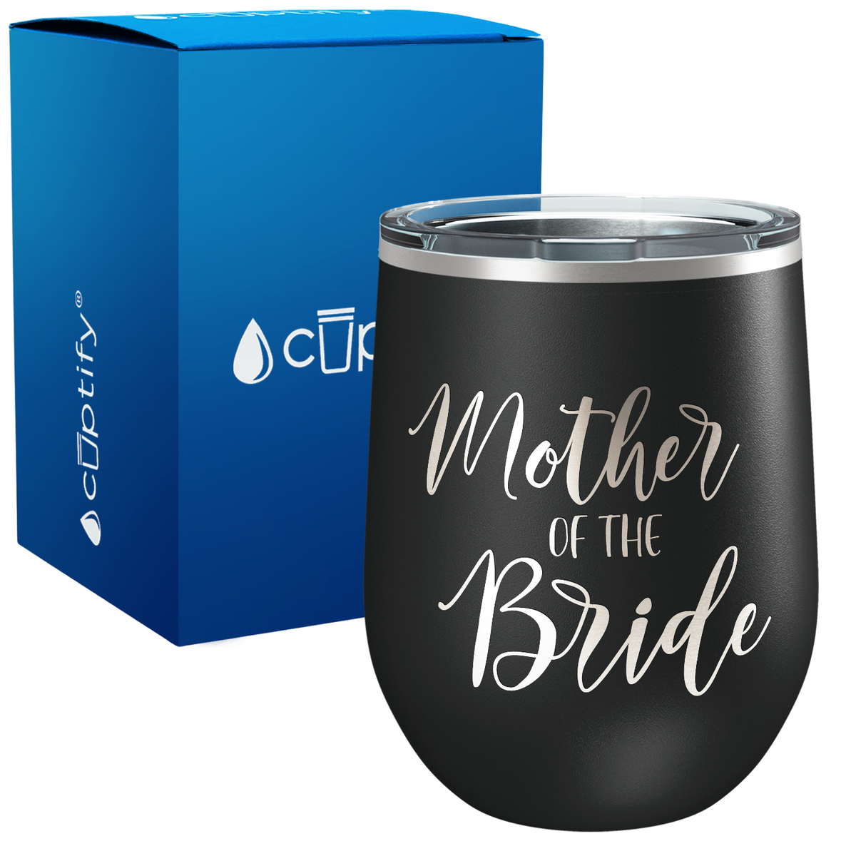 Fancy Mother of the Bride 12oz Bridal Shower Wine Tumbler