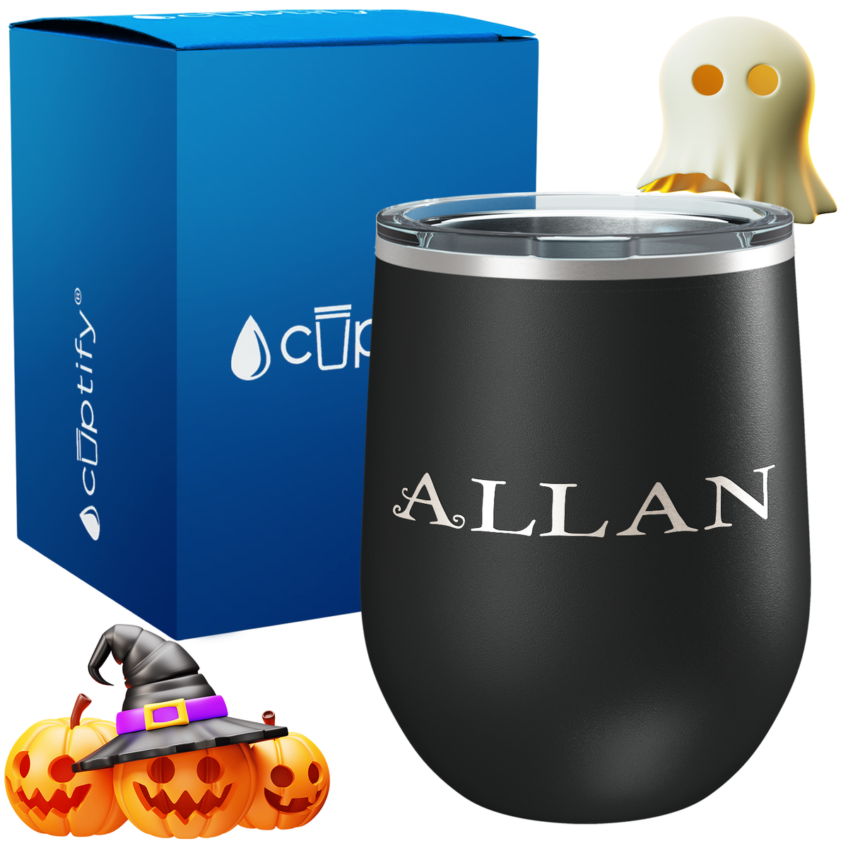 Personalized Eerie Style 12oz Halloween Wine Tumbler