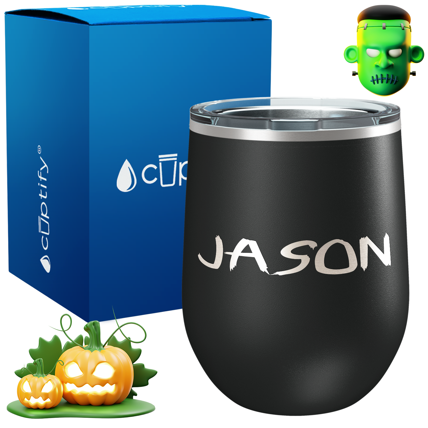 Personalized Scary Style 12oz Halloween Wine Tumbler