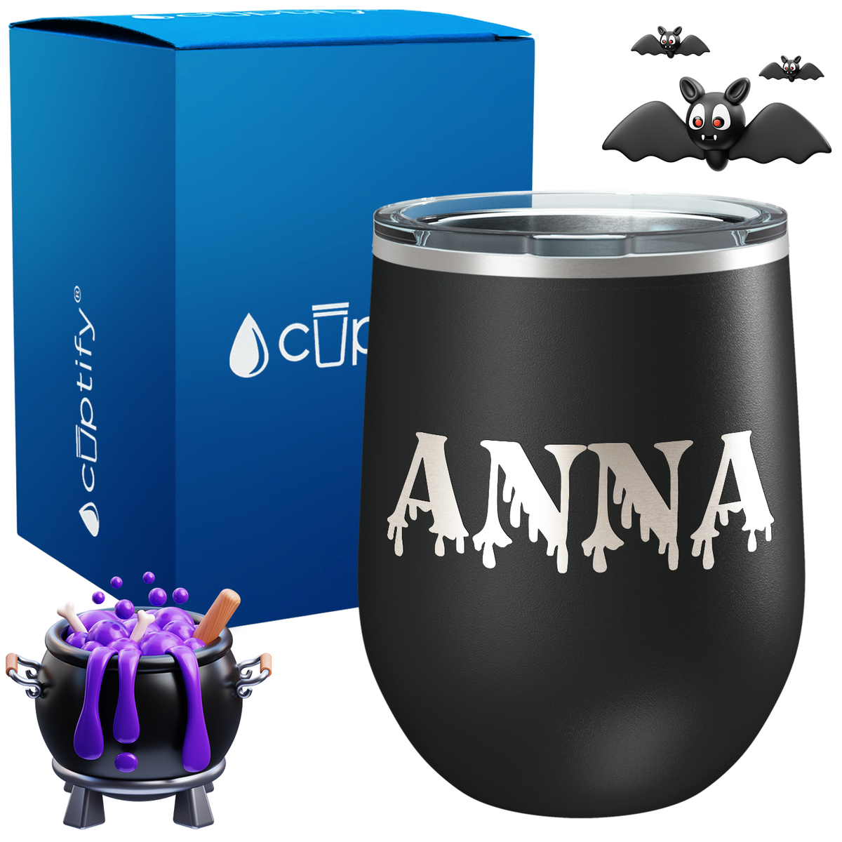 Personalized Bloody Style 12oz Halloween Wine Tumbler