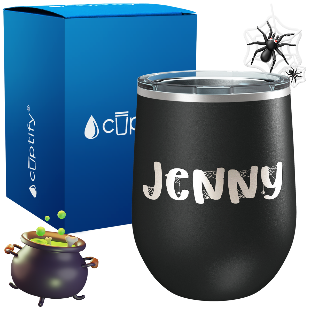 Personalized Spooky Style 12oz Halloween Wine Tumbler