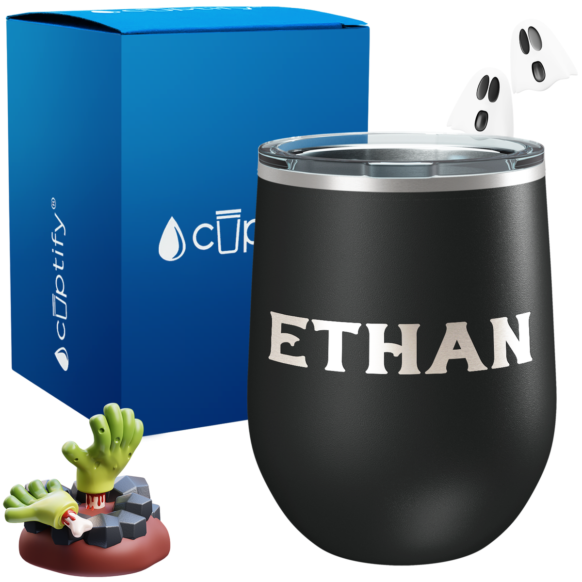 Personalized Grim Style 12oz Halloween Wine Tumbler