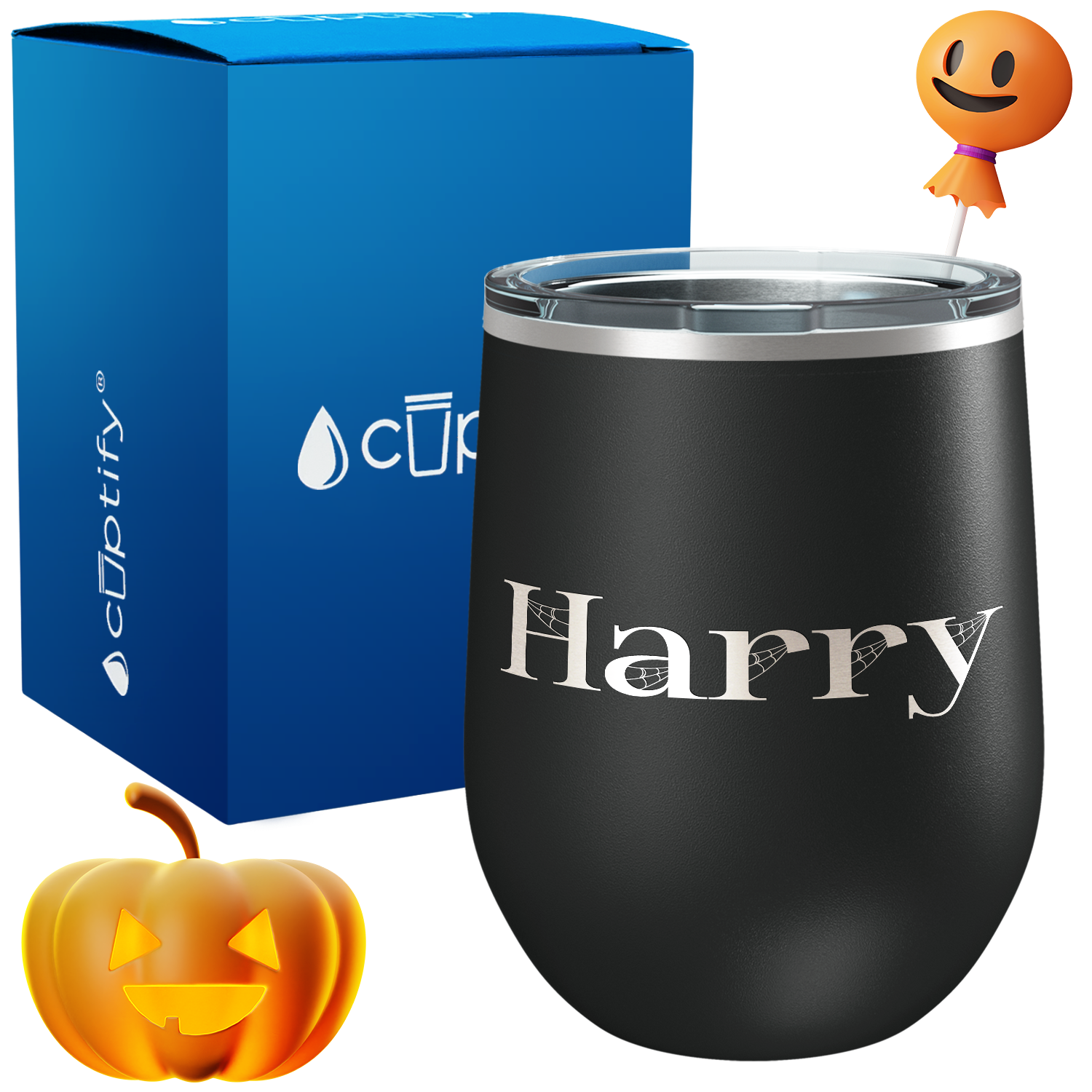 Personalized Wicked Style 12oz Halloween Wine Tumbler