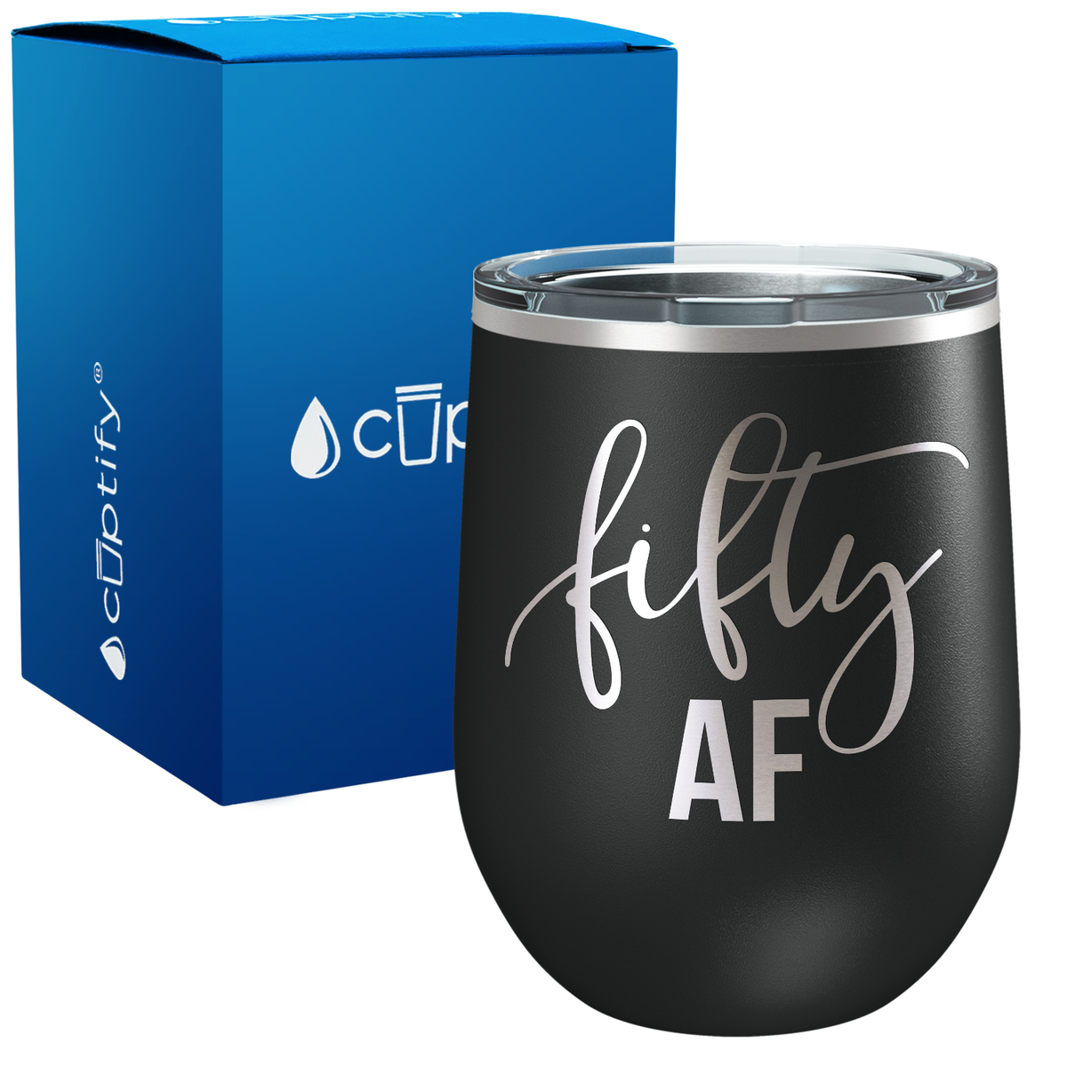 Fifty AF 12oz Birthday Wine Tumbler
