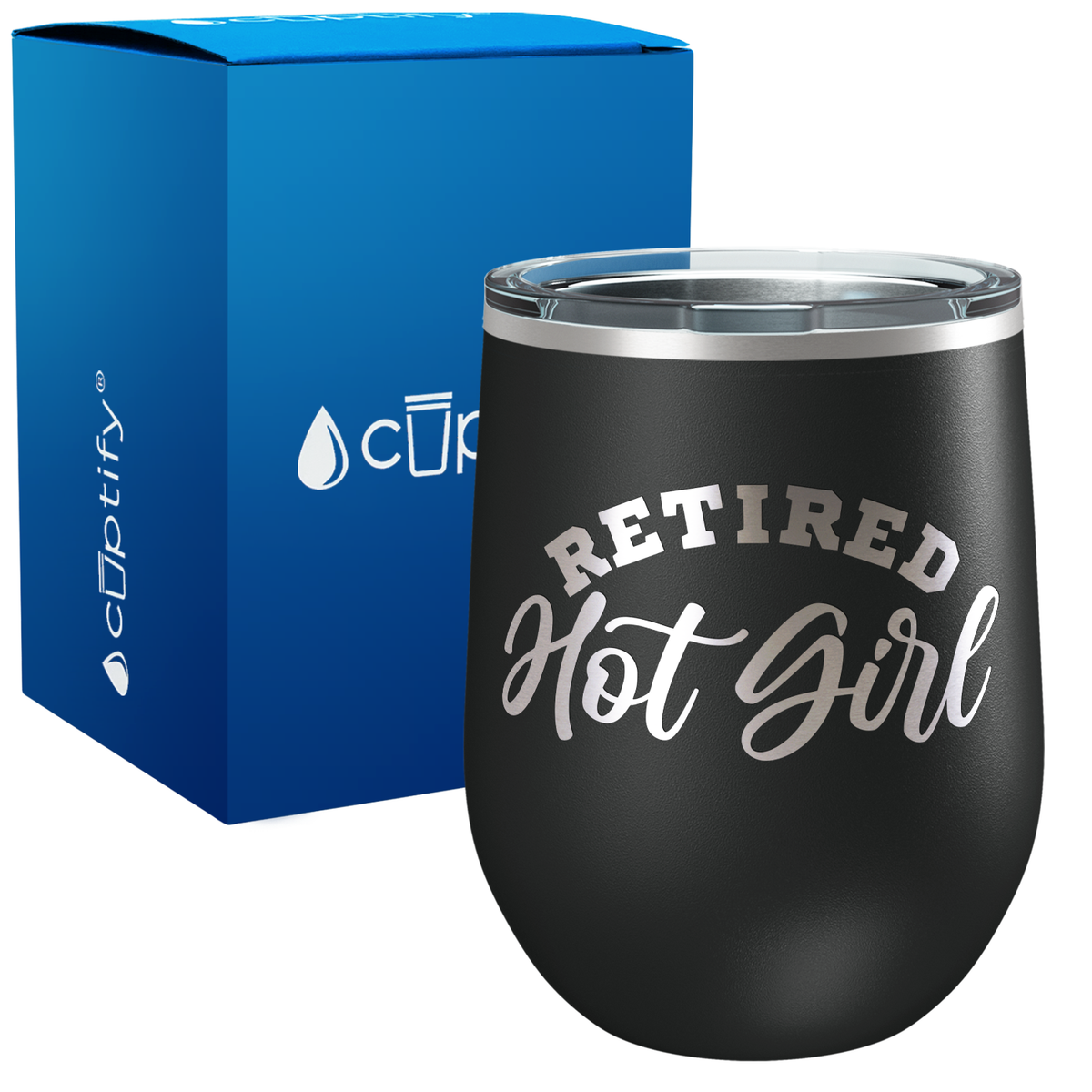 Retired Hot Girl 12oz Retirement Wine Tumbler