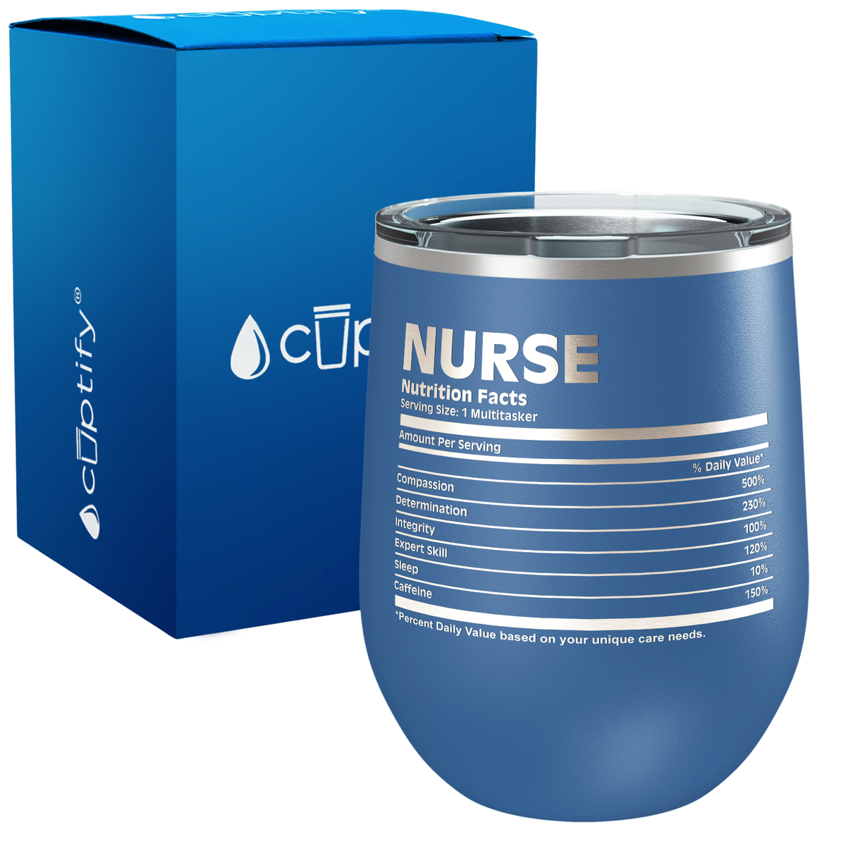 Nurse Nutritional Facts 12oz Nurse Wine Tumbler