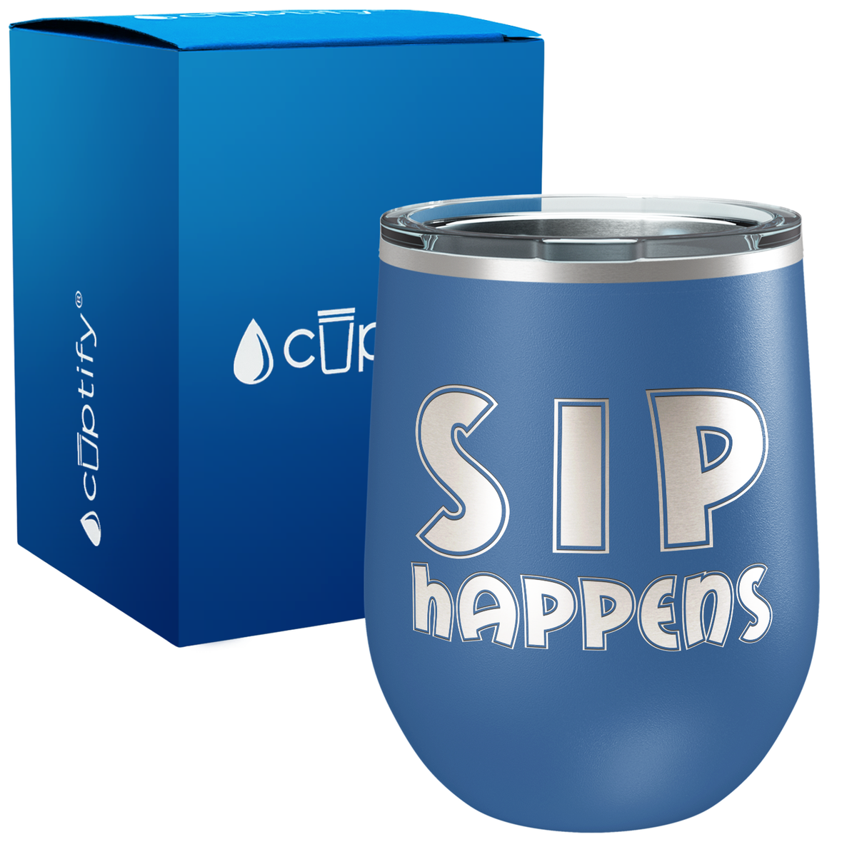 Sip Happens 12oz Funny Wine Tumbler