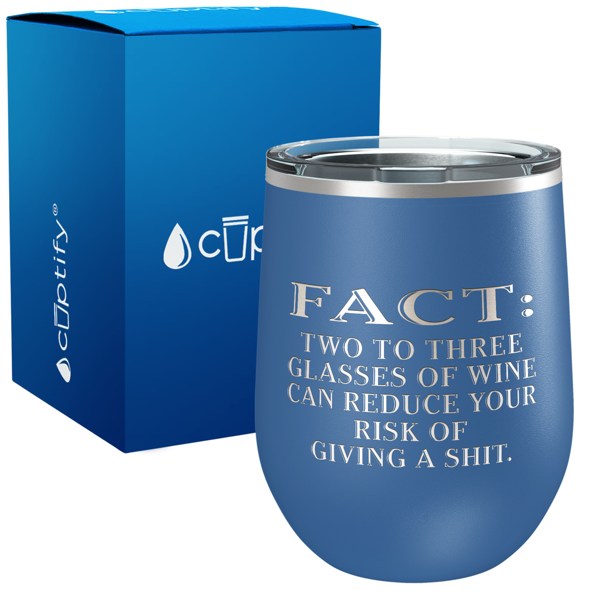 FACT Two To Three Glasses Reduces Risk 12oz Funny Wine Tumbler