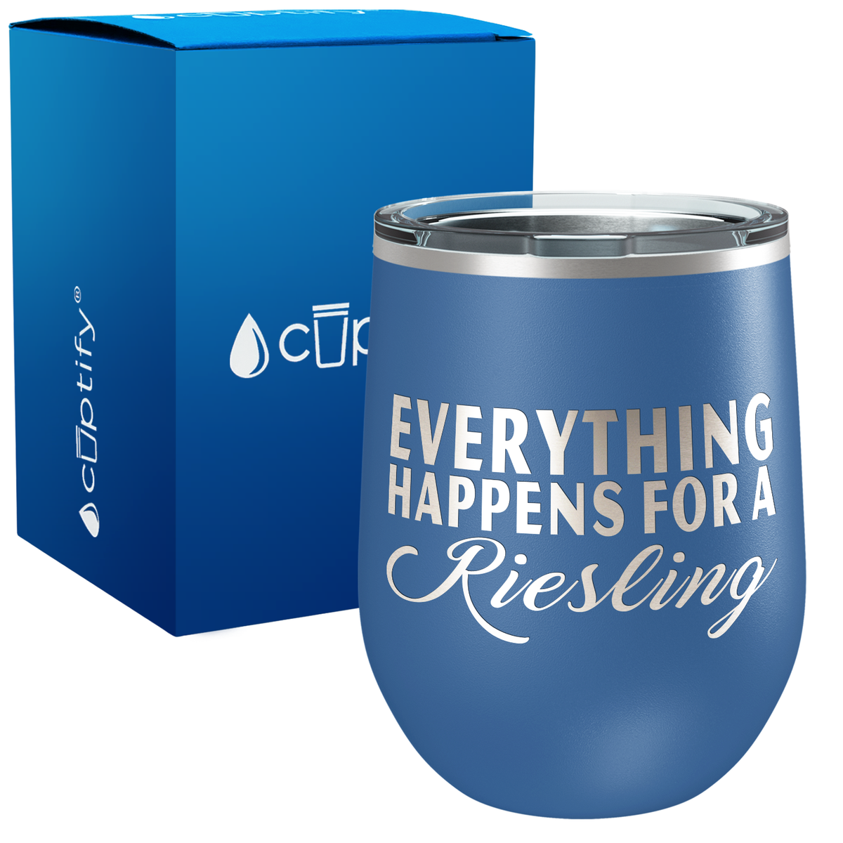Everything Happens for a Riesling 12oz Funny Wine Tumbler