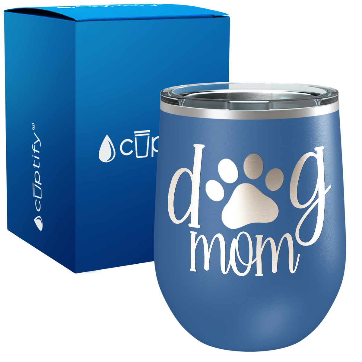 Dog Mom Paw 12oz Dog Wine Tumbler