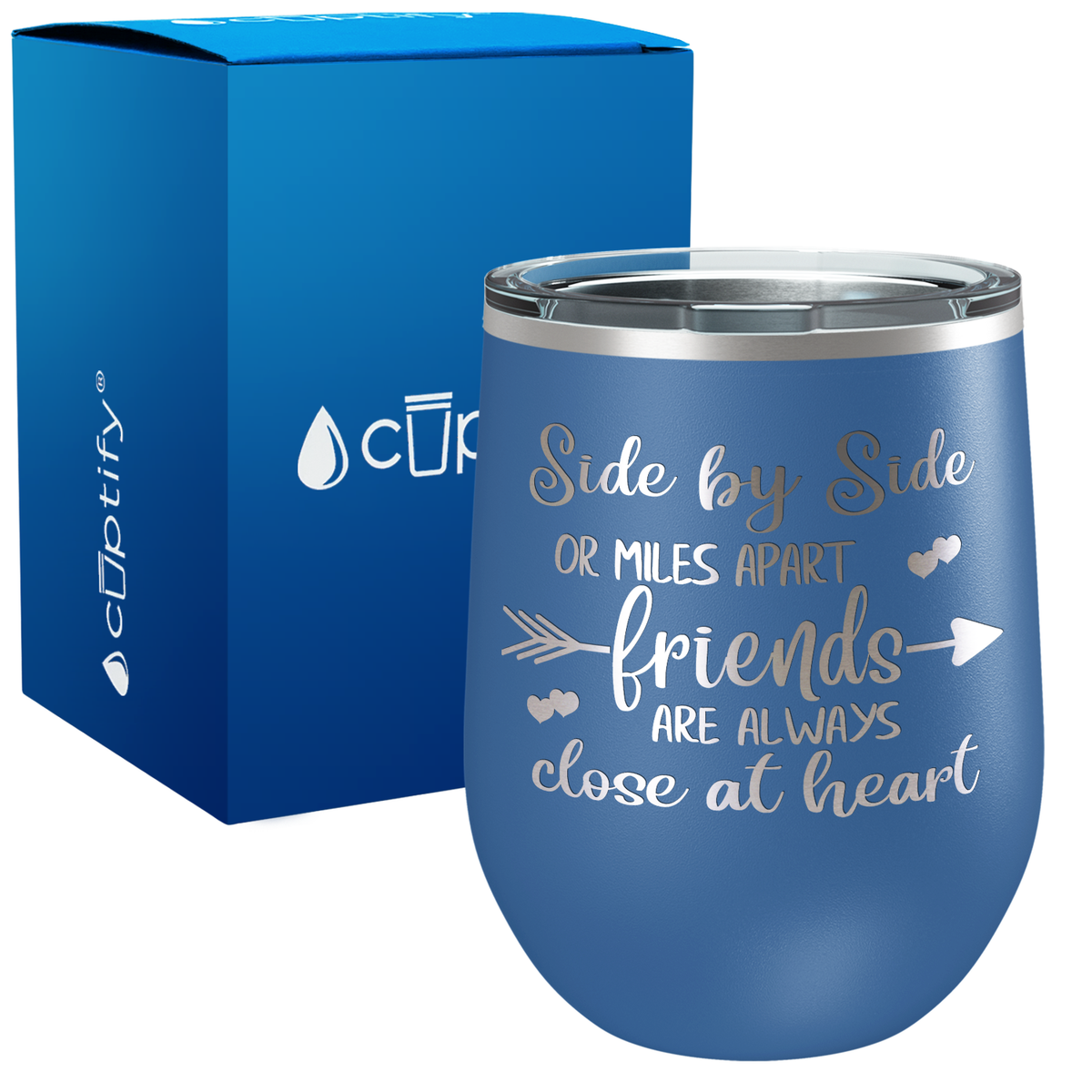 Side by Side or Miles Apart 12oz Best Friend Wine Tumbler