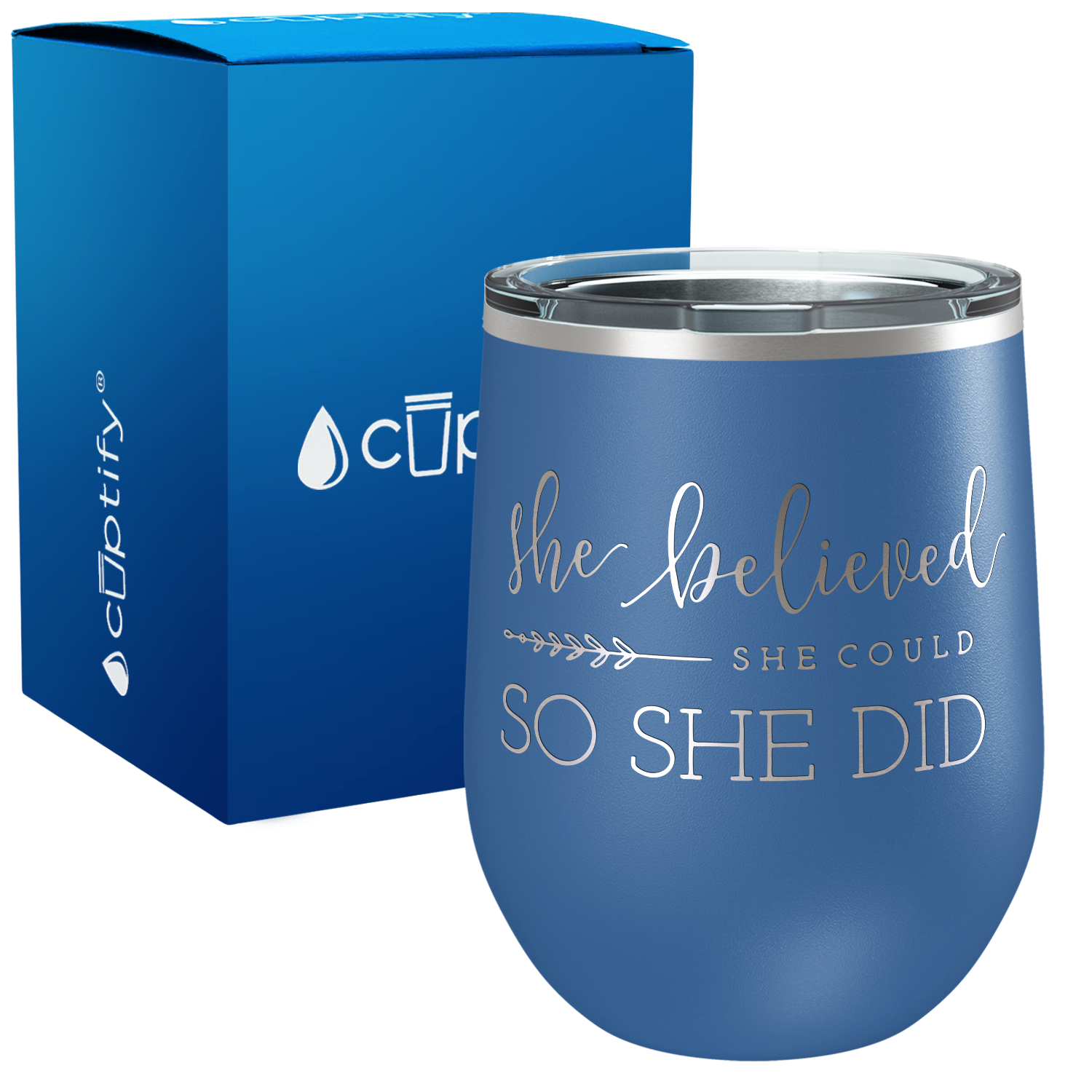 She Believed She Could So She Did 12oz Graduation Wine Tumbler