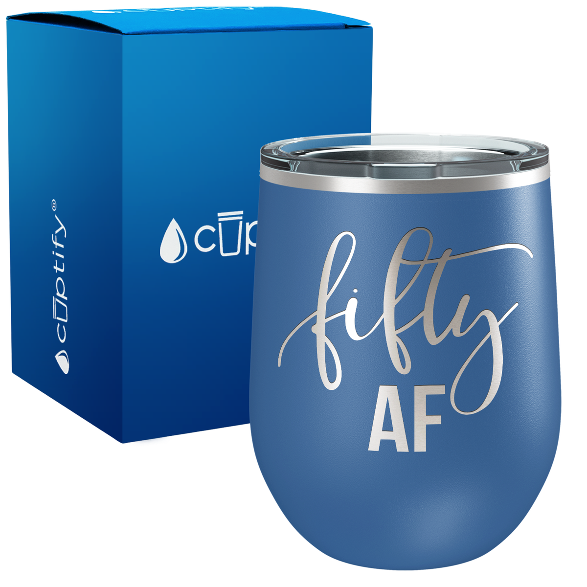 Fifty AF 12oz Birthday Wine Tumbler