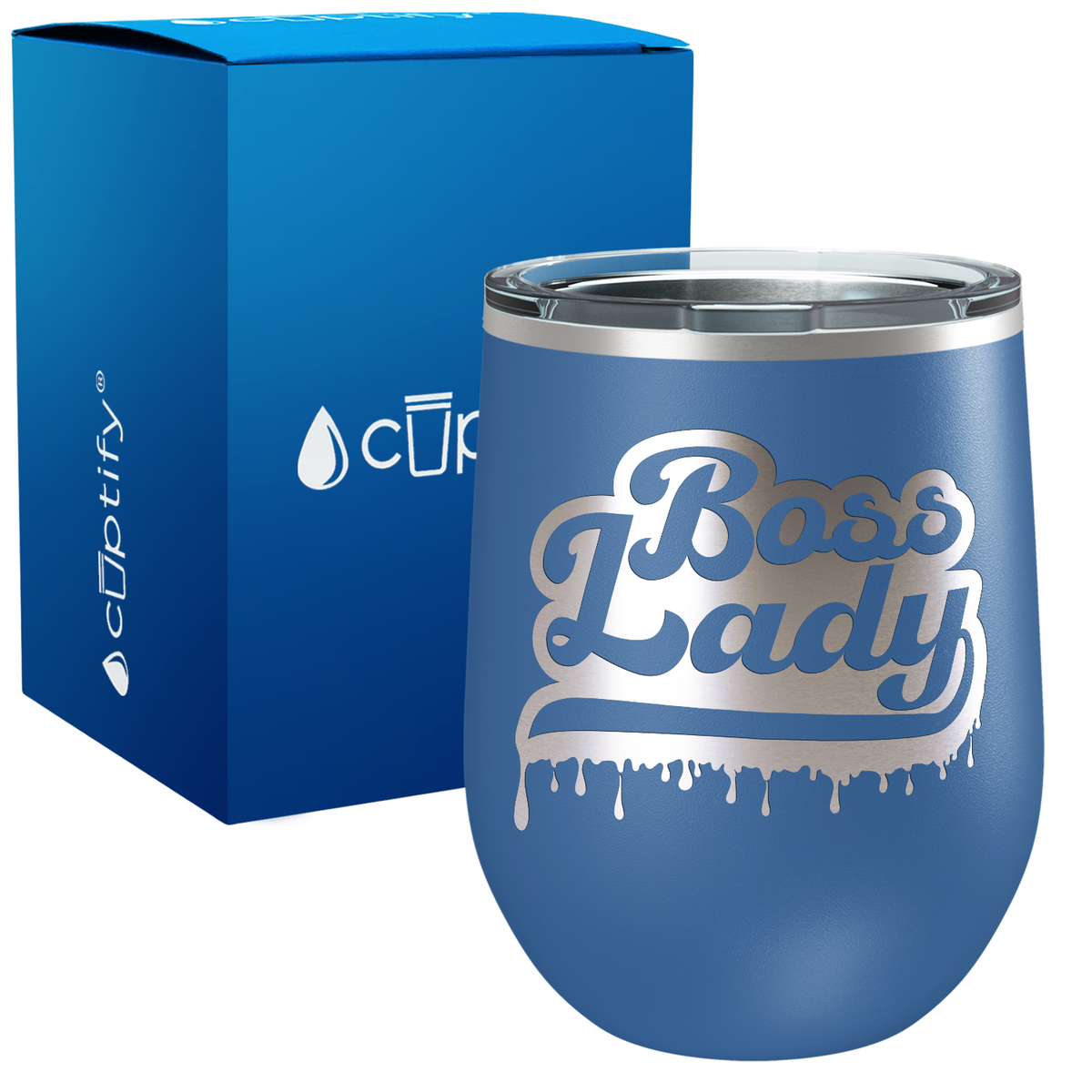 Boss Lady Ink Dripping 12oz Boss Wine Tumbler