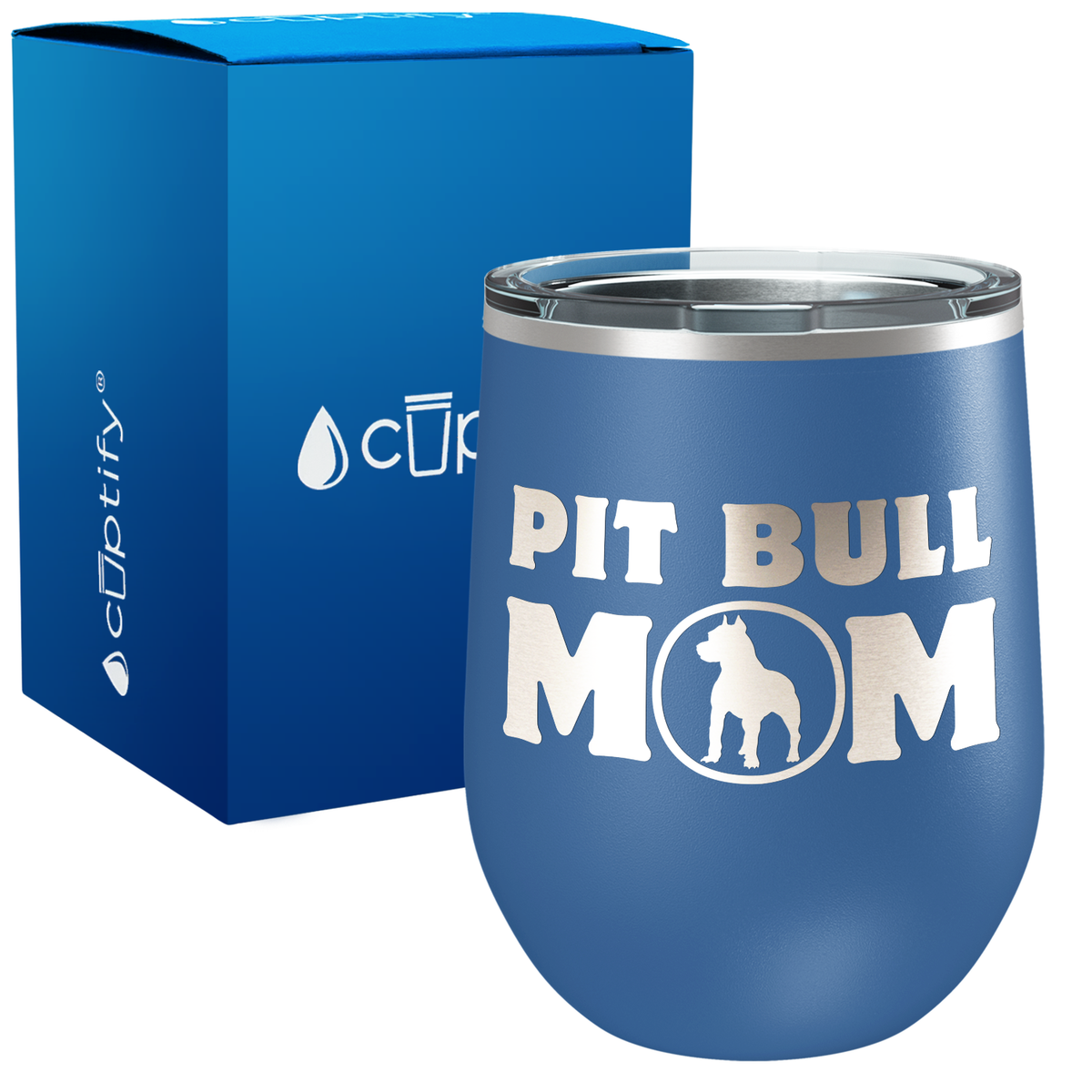 Pit Bull Mom 12oz Dog Wine Tumbler