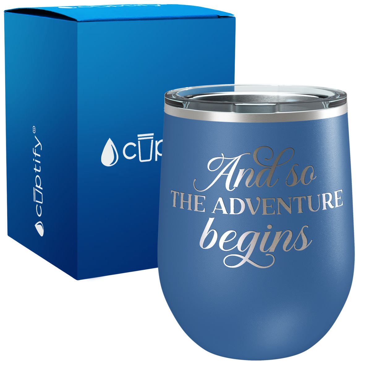 The Adventure Begins 12oz Graduation Wine Tumbler