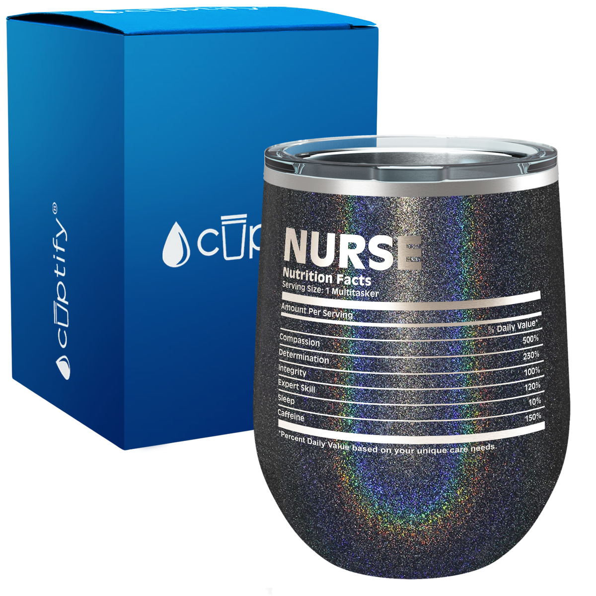Nurse Nutritional Facts 12oz Nurse Wine Tumbler