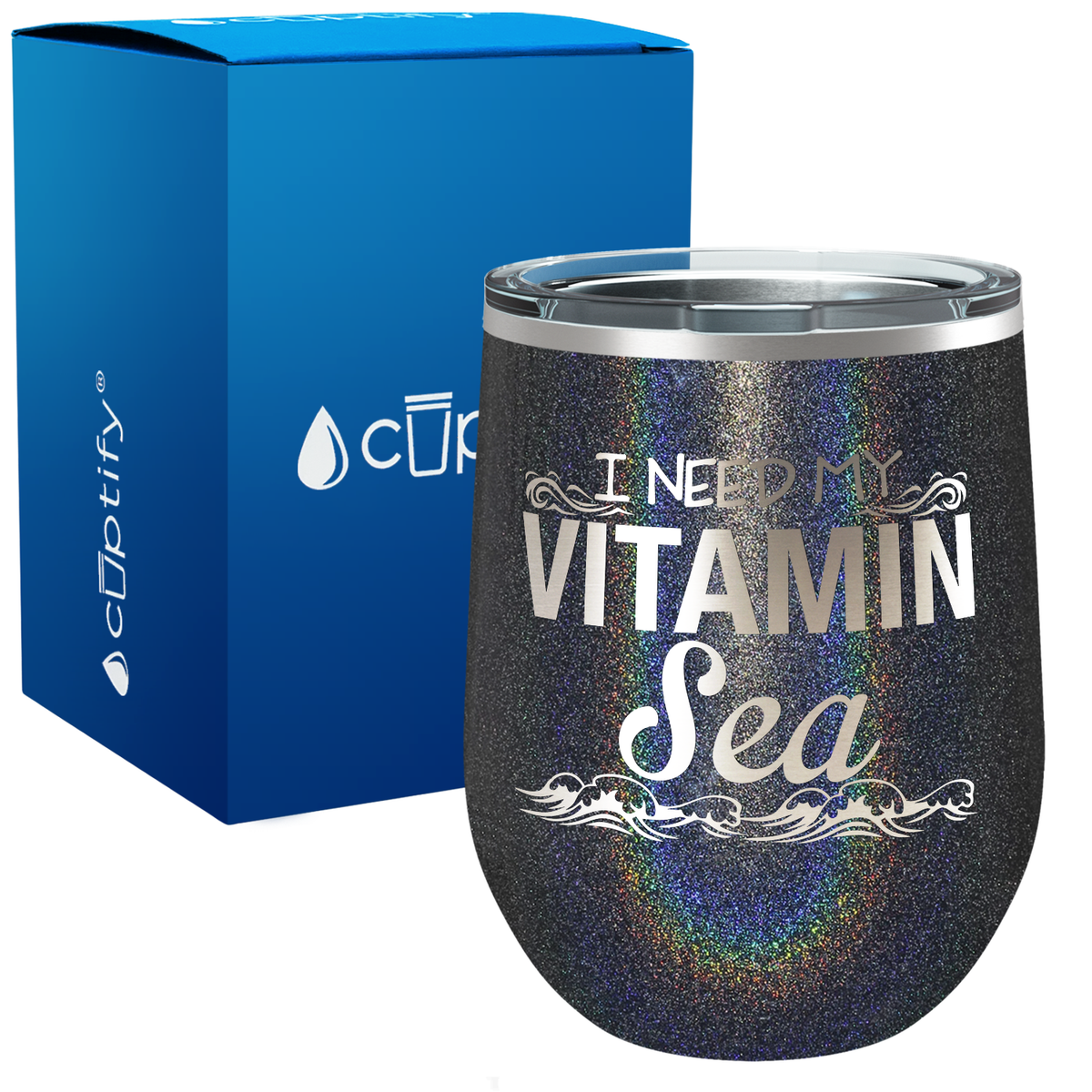 I Need my Vitamin Sea 12oz Beach Wine Tumbler