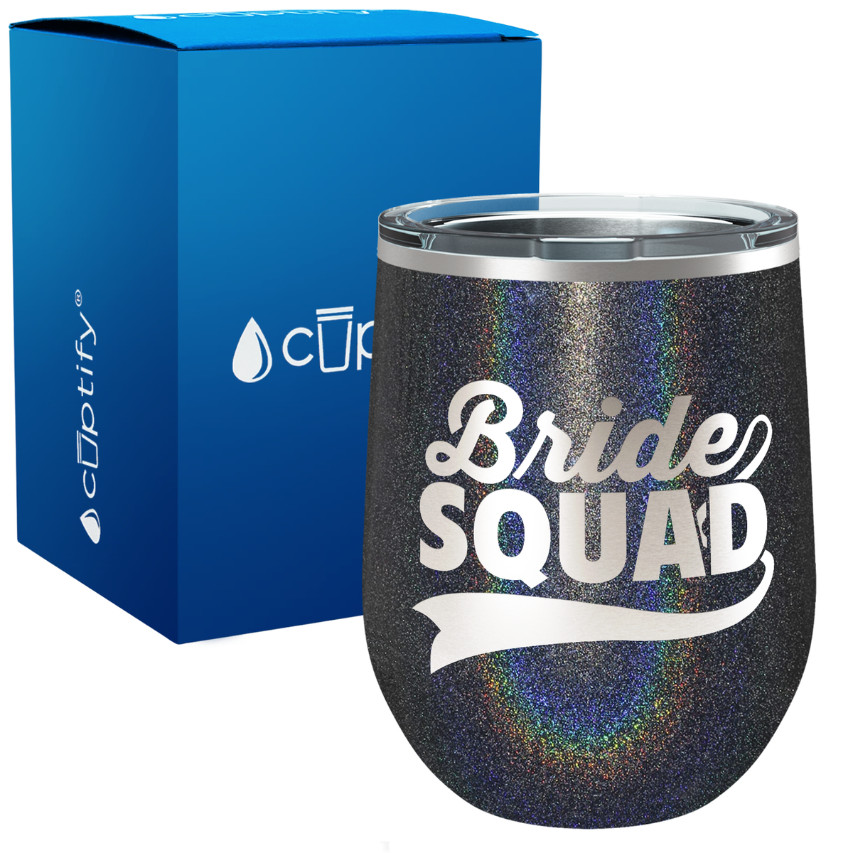 Bride Squad Swoosh 12oz Bridal Shower Wine Tumbler