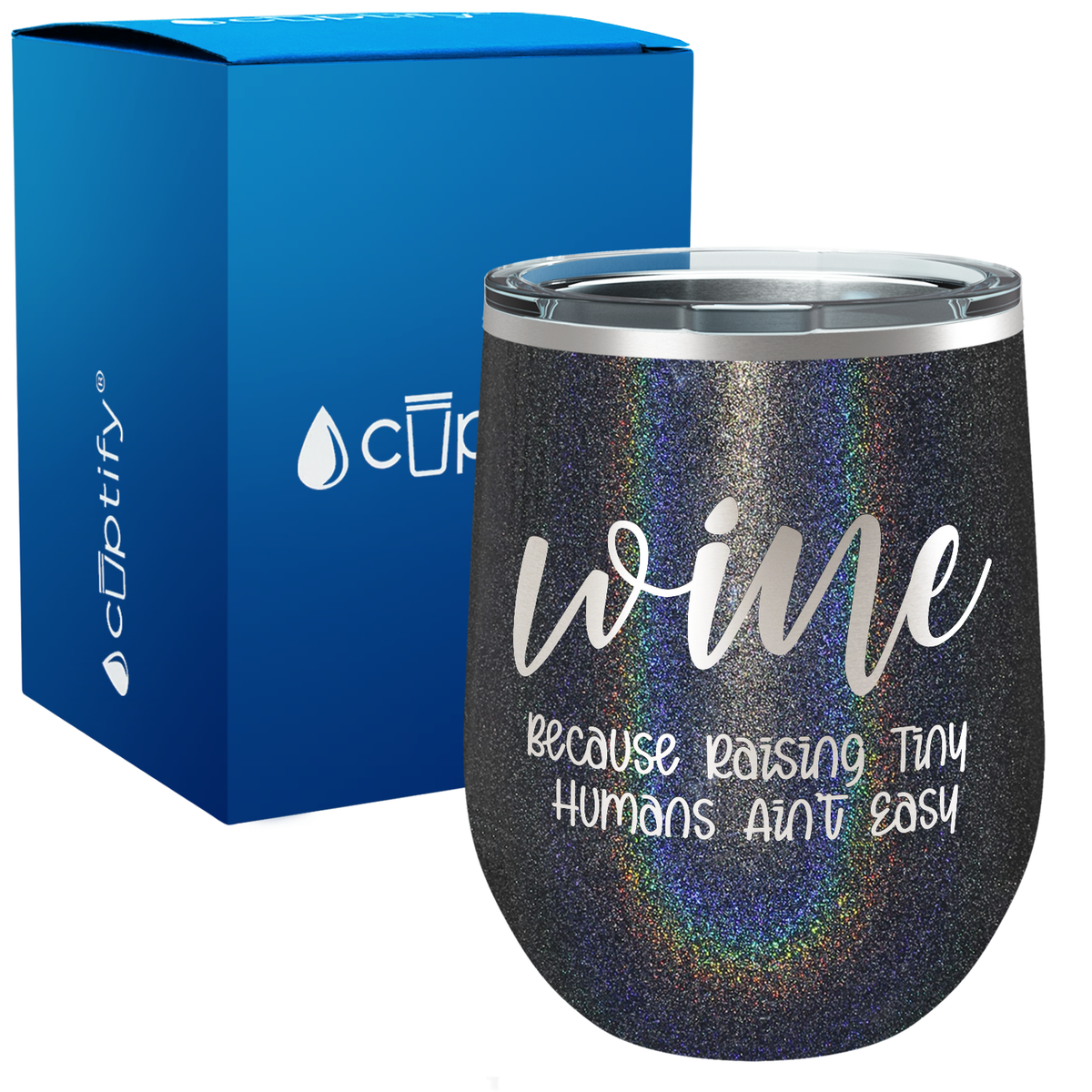 Raising Tiny Humans 12oz Mom Wine Tumbler