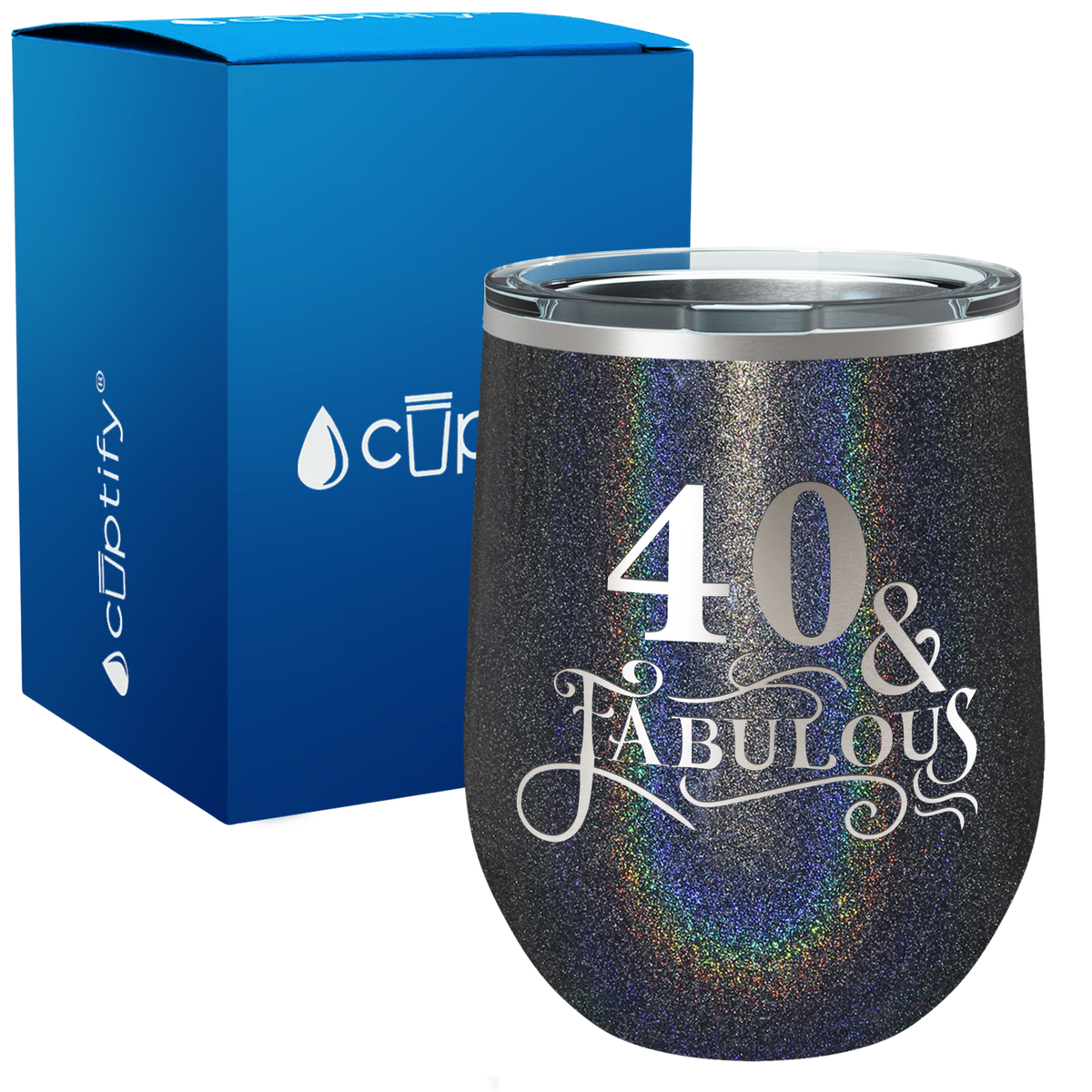 40 & Fabulous Laser Engraved 12oz Birthday Wine Tumbler