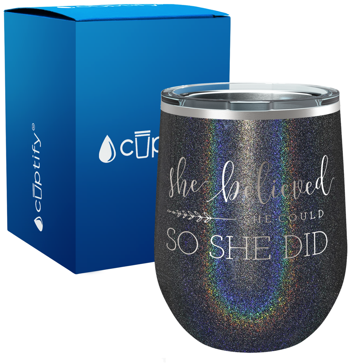 She Believed She Could So She Did 12oz Graduation Wine Tumbler