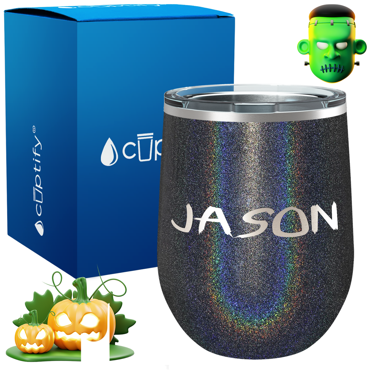 Personalized Scary Style 12oz Halloween Wine Tumbler