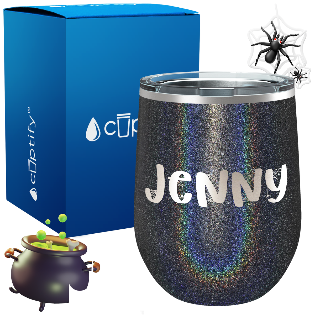 Personalized Spooky Style 12oz Halloween Wine Tumbler