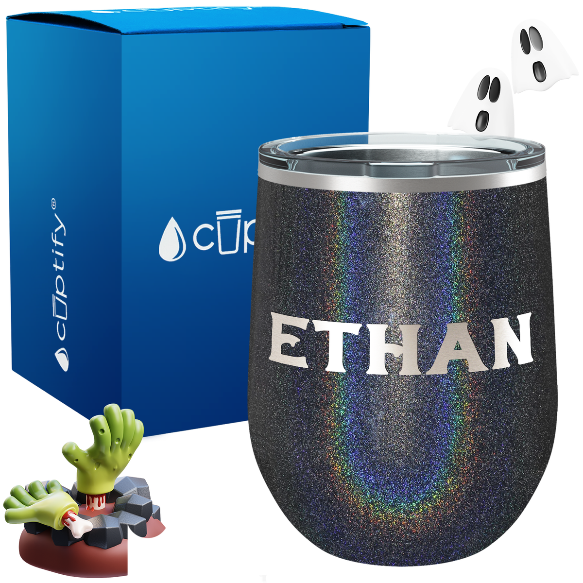 Personalized Grim Style 12oz Halloween Wine Tumbler