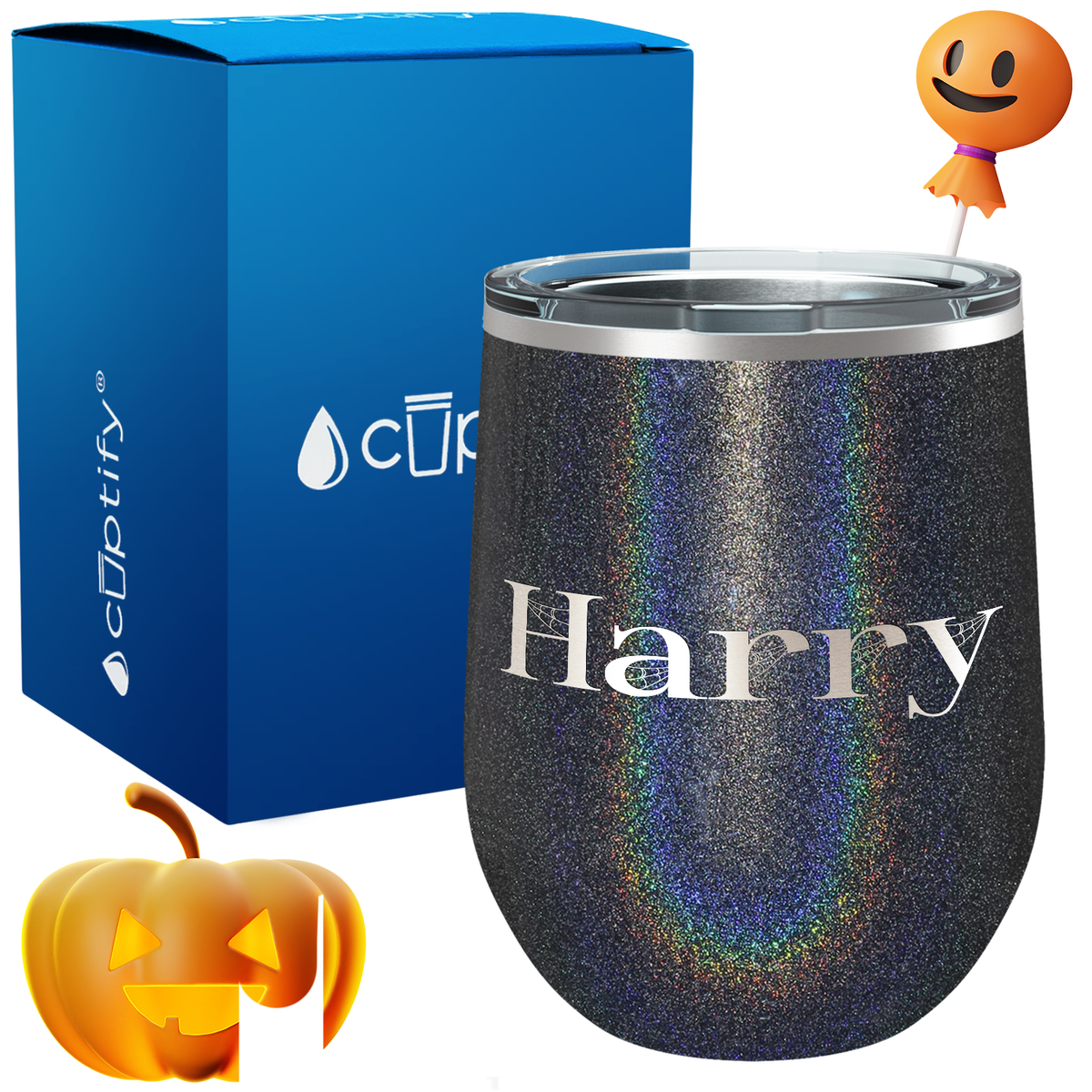 Personalized Wicked Style 12oz Halloween Wine Tumbler