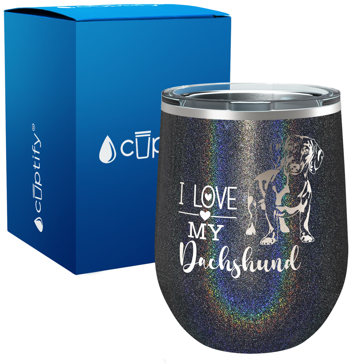 I Love my Dachshund 12oz Dog Wine Tumbler