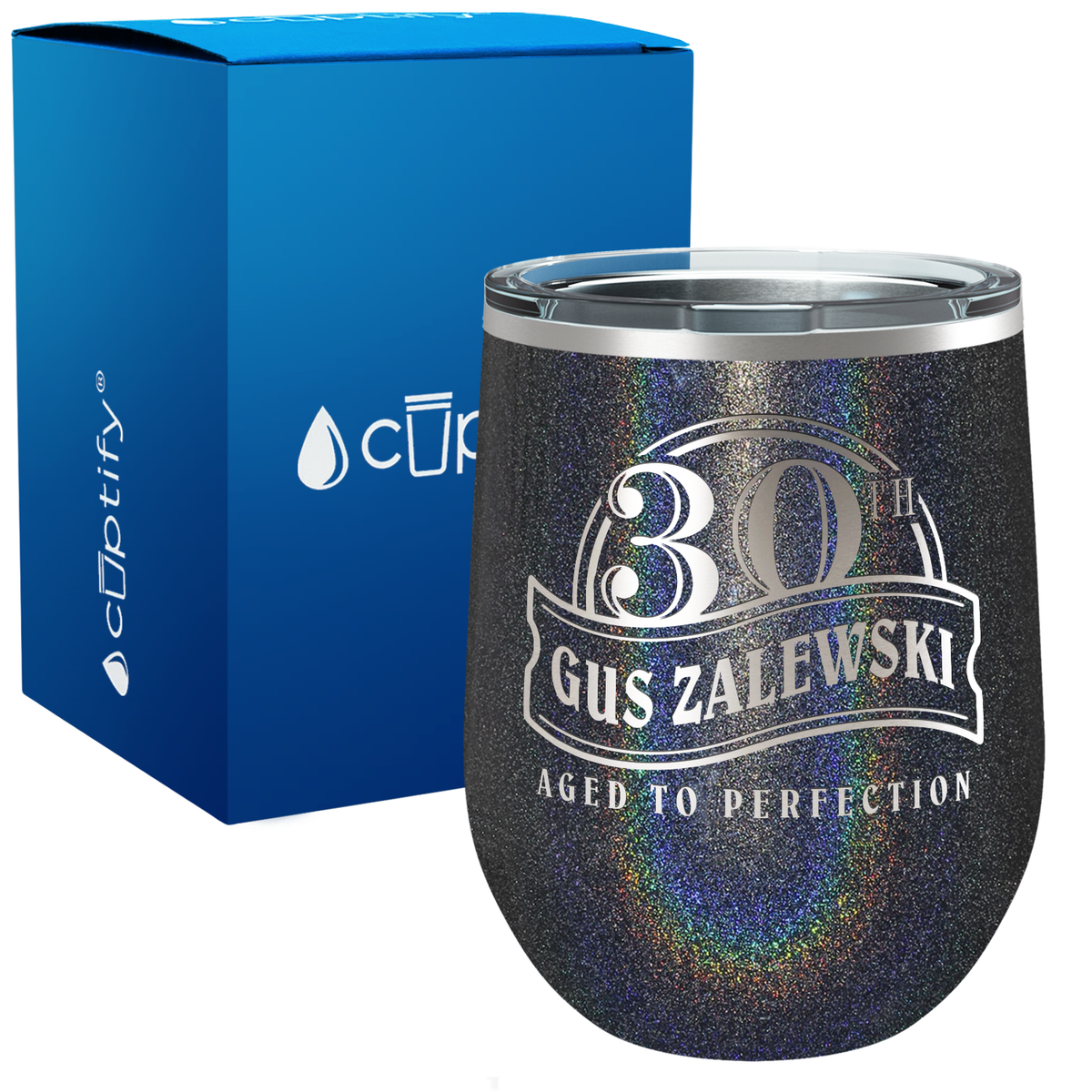 Personalized Aged to Perfection 12oz Birthday Wine Tumbler