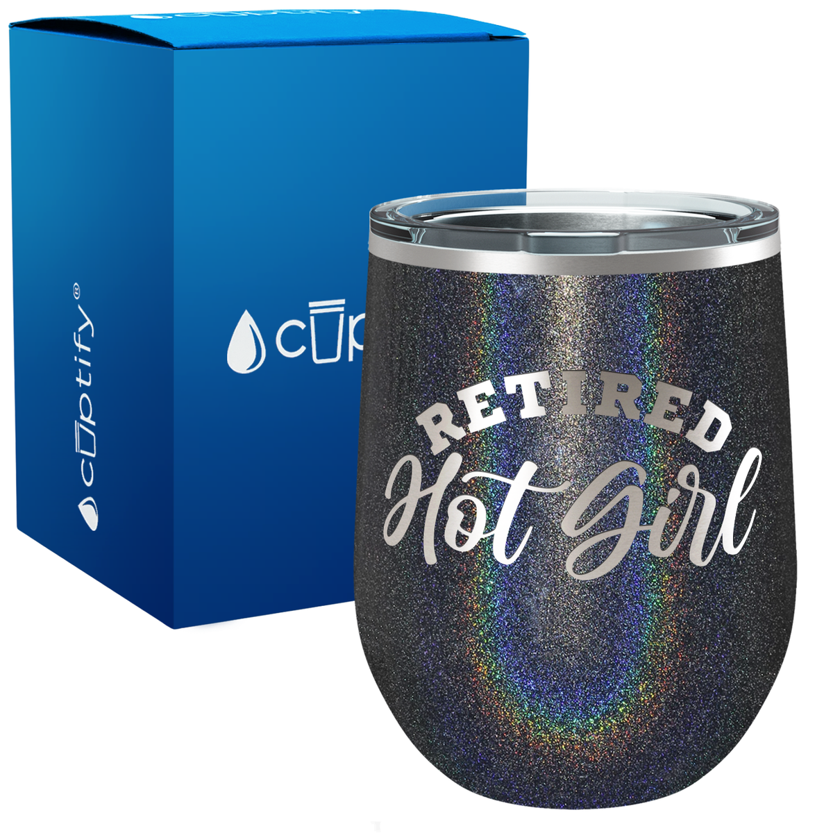 Retired Hot Girl 12oz Retirement Wine Tumbler