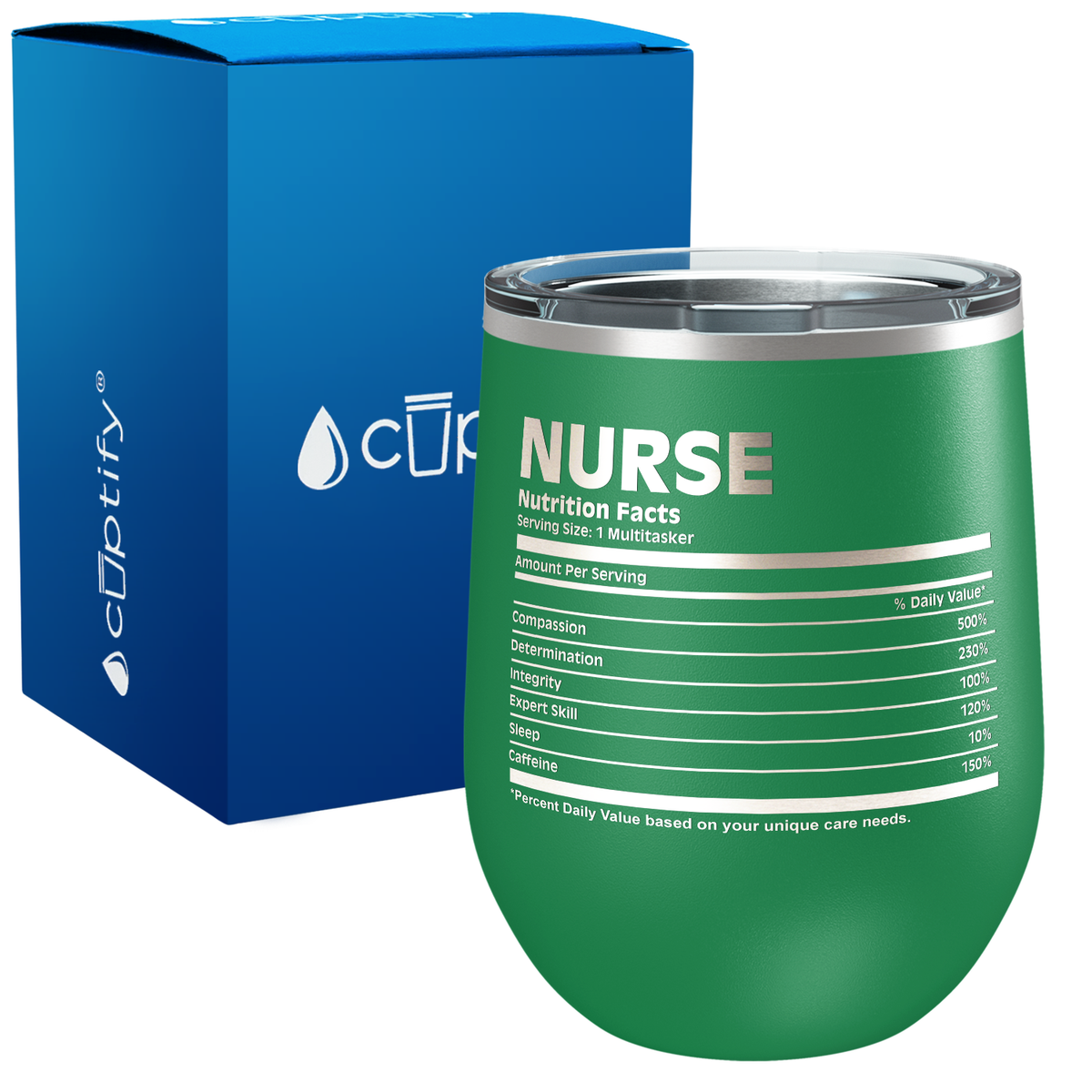 Nurse Nutritional Facts 12oz Nurse Wine Tumbler