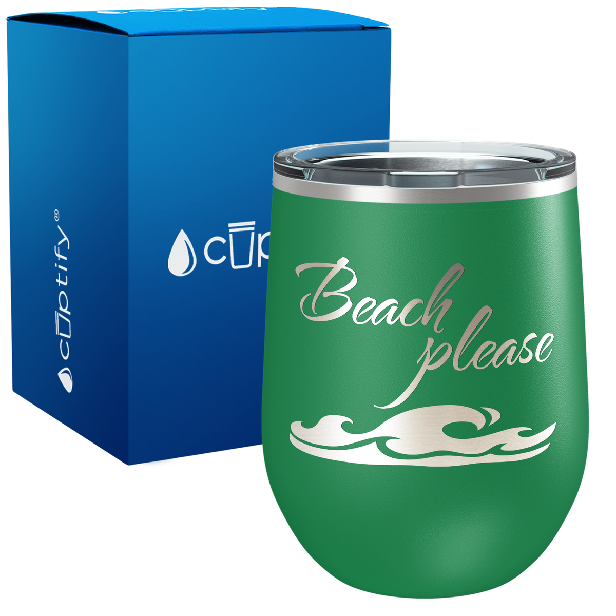 Beach Please 12oz Beach Wine Tumbler