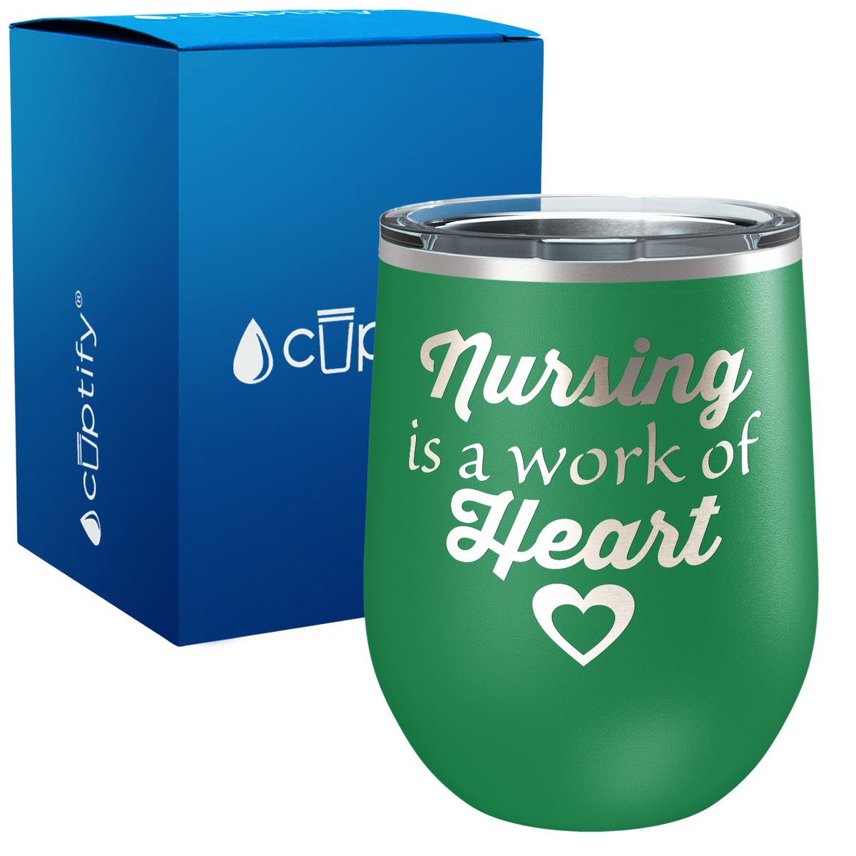 Nursing is a Work of Heart 12oz Nurse Wine Tumbler
