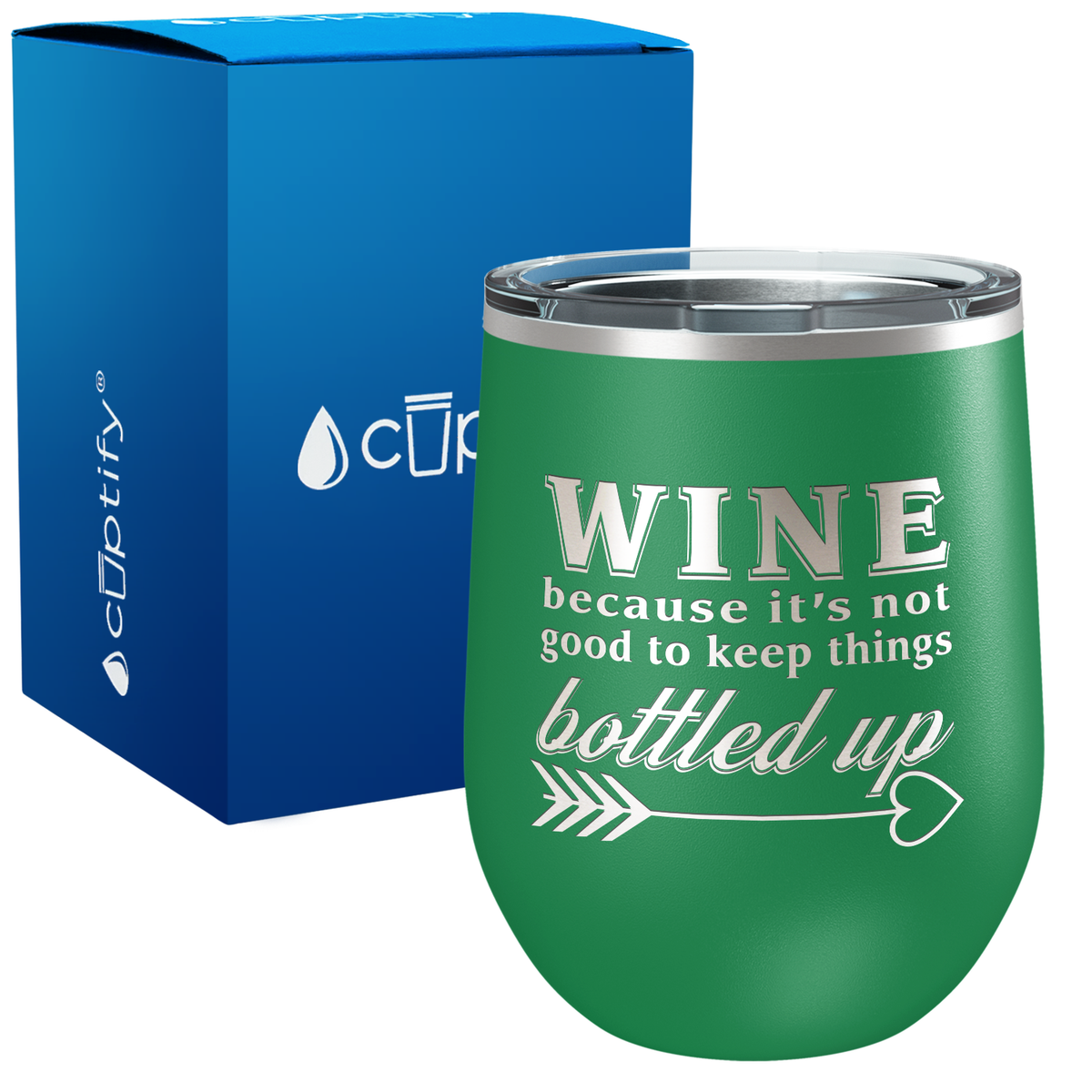 Wine Because its Not good to Keep Things 12oz Funny Wine Tumbler
