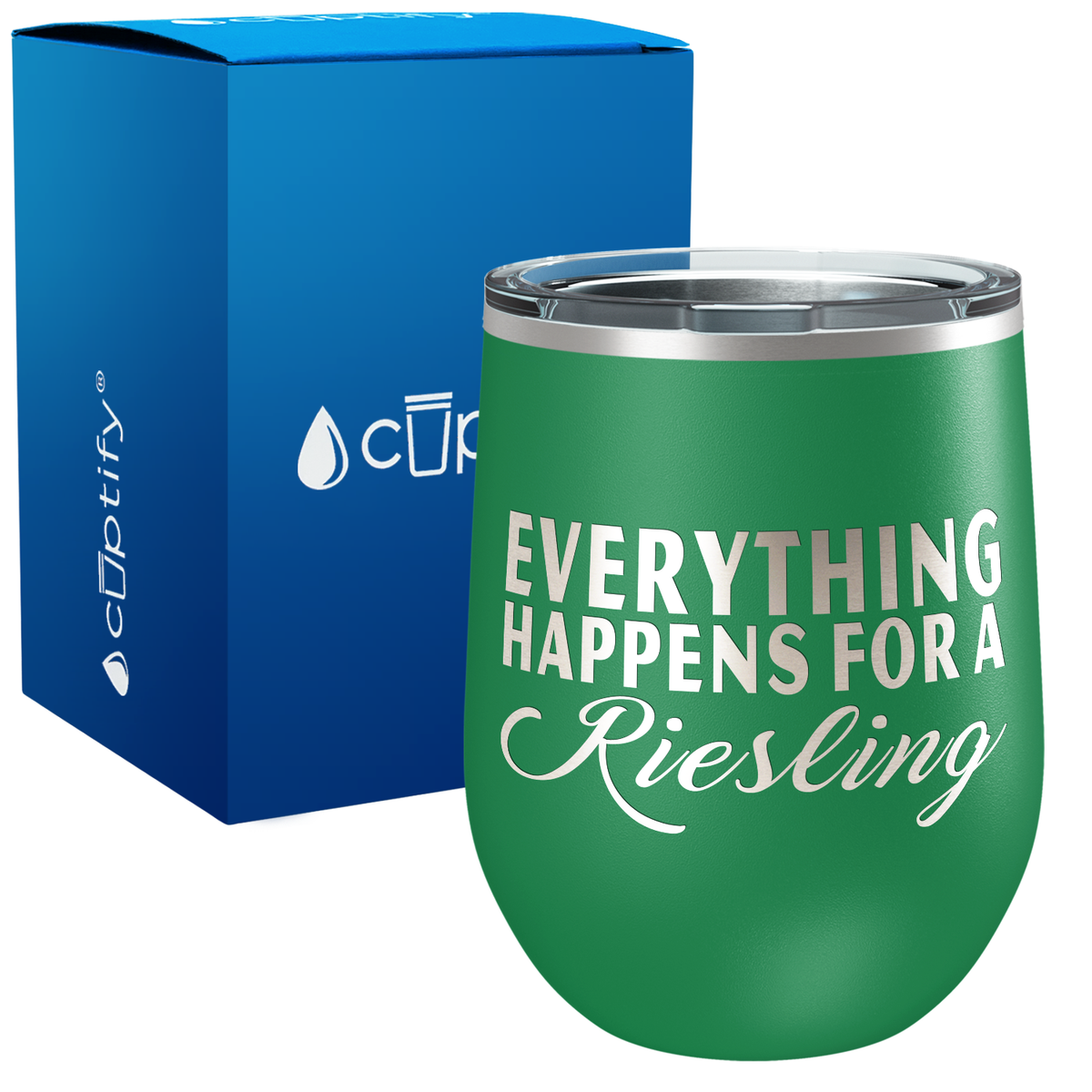 Everything Happens for a Riesling 12oz Funny Wine Tumbler