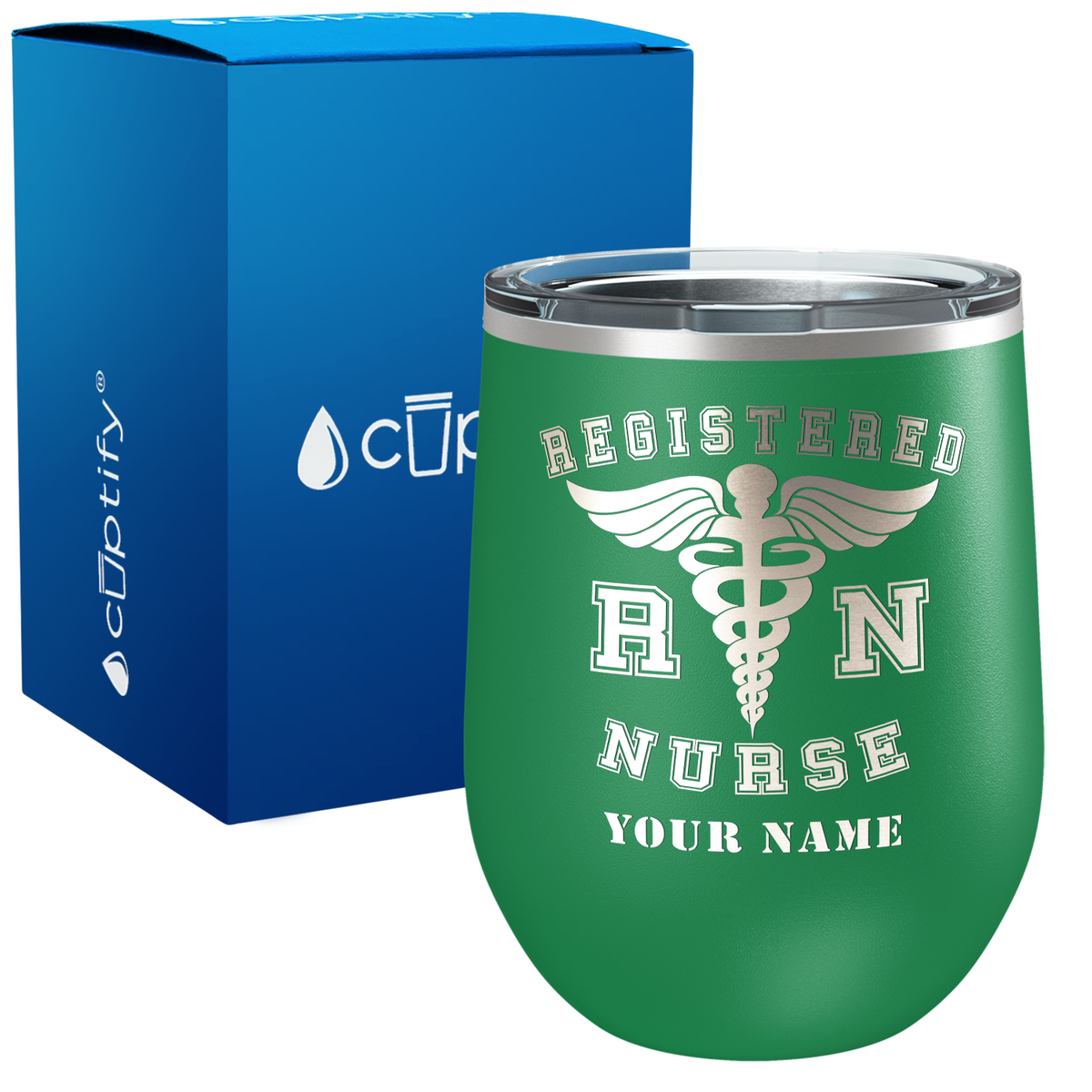 Personalized RN Registered Nurse 12oz Medical Wine Tumbler